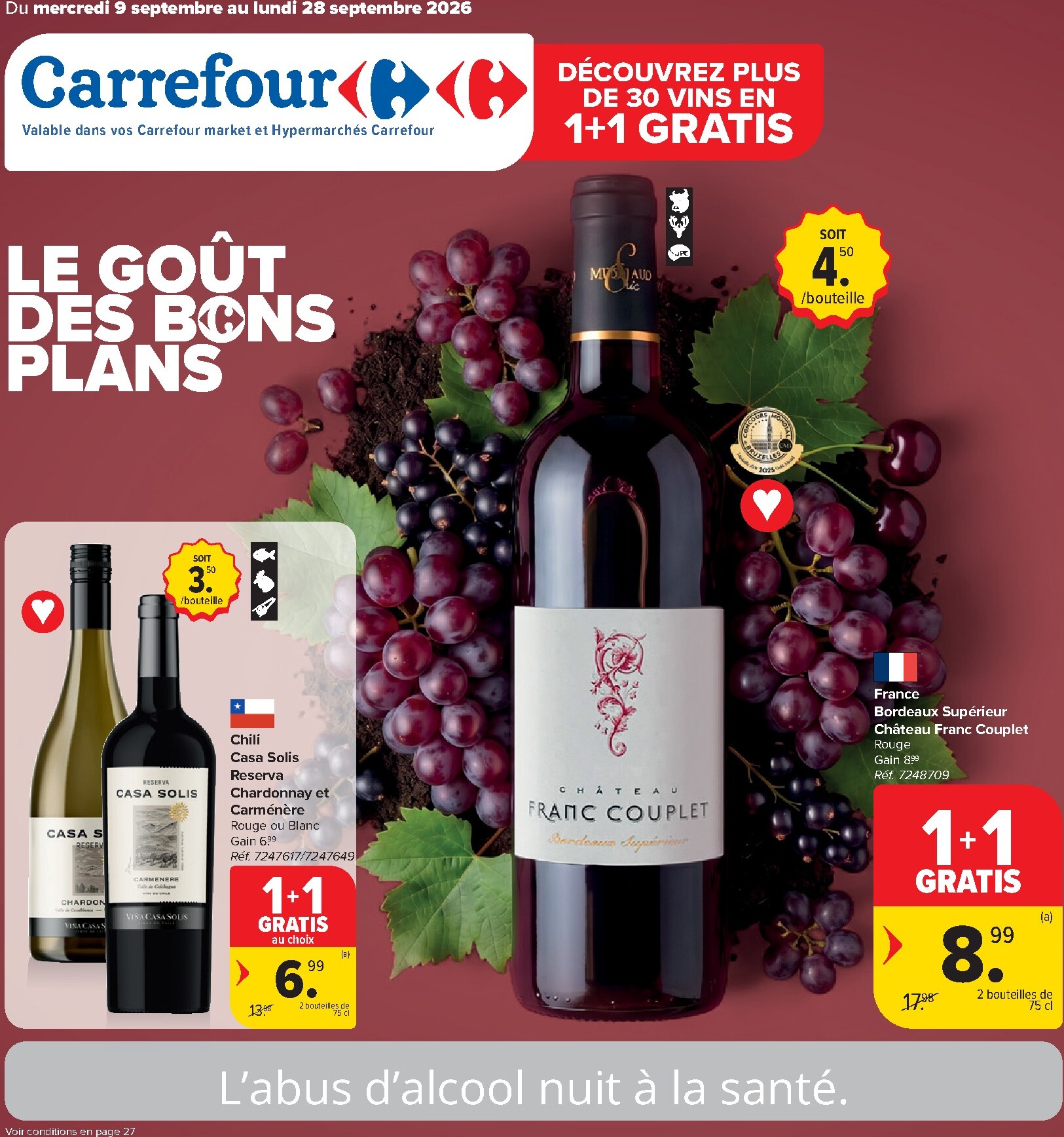 carrefour-market - Carrefour Market - Catalogue Foire aux vins folder voor volgende week van woensdag 09/09/2026 tot maandag 28/09/2026