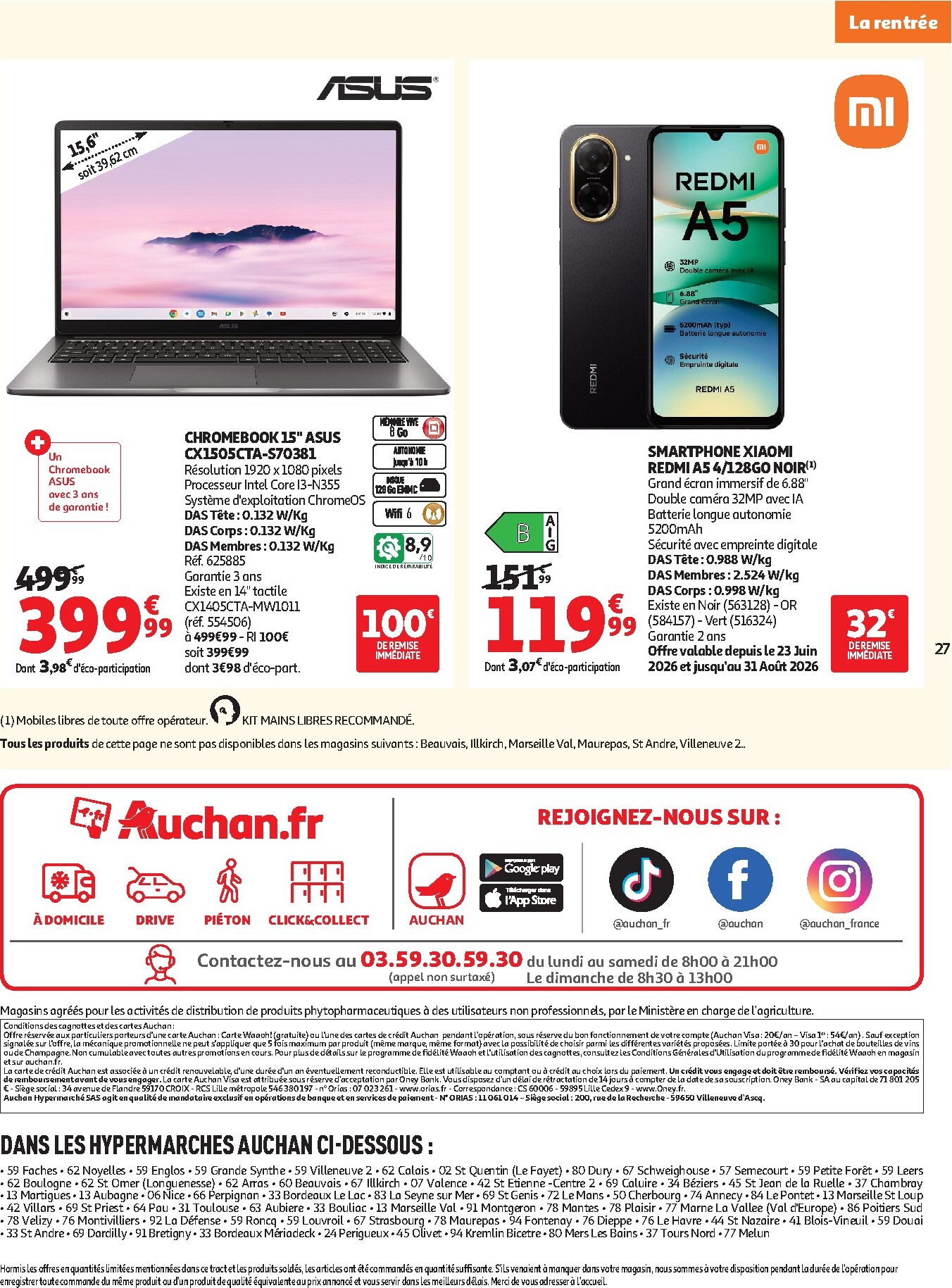 auchan - Auchan - Rentrée scolaire hypers - Hypermarché folder voor volgende week van dinsdag 04/08/2026 tot zondag 30/08/2026 - page: 27