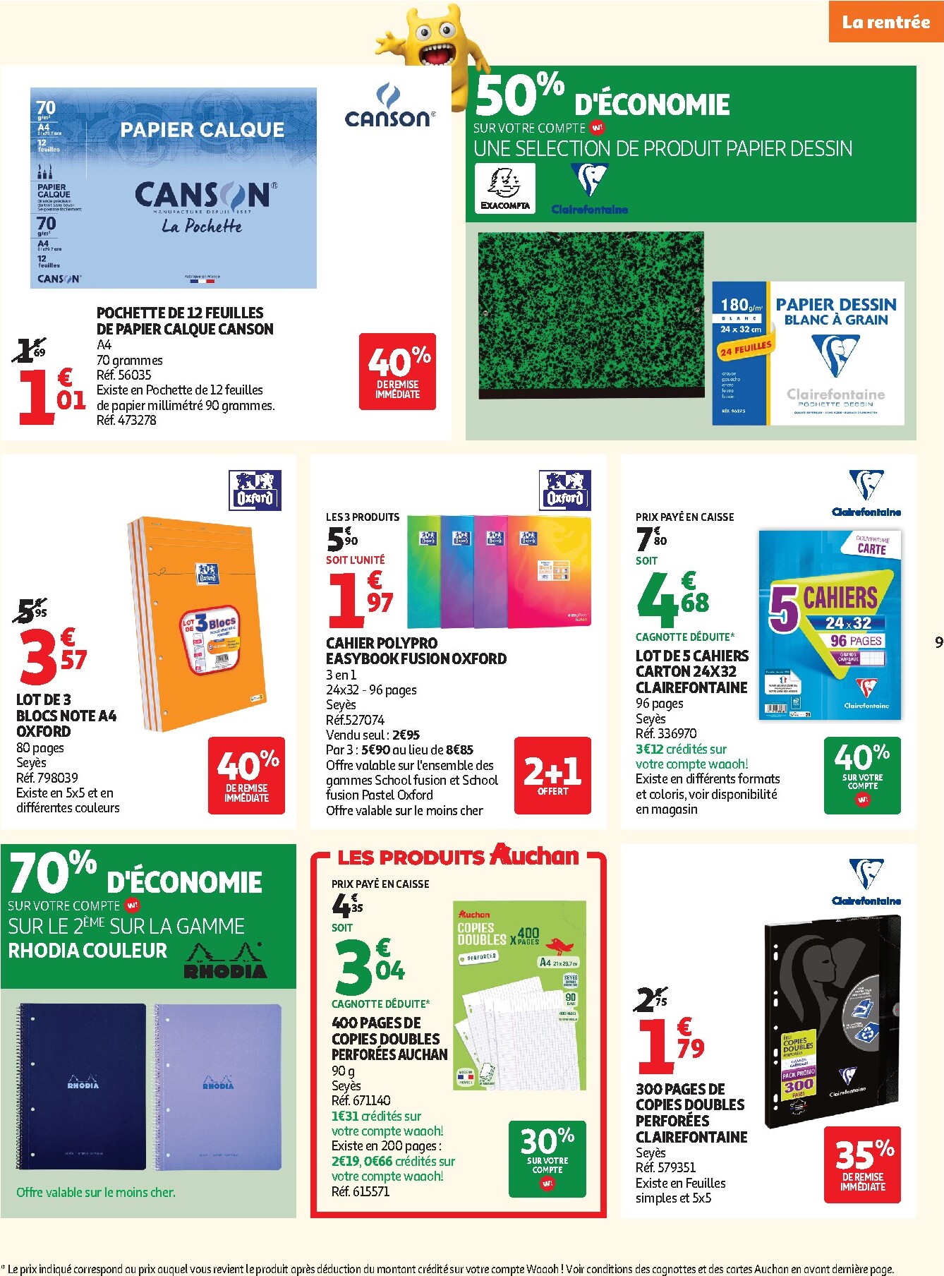 auchan - Auchan - Rentrée scolaire hypers - Hypermarché folder voor volgende week van dinsdag 04/08/2026 tot zondag 30/08/2026 - page: 9