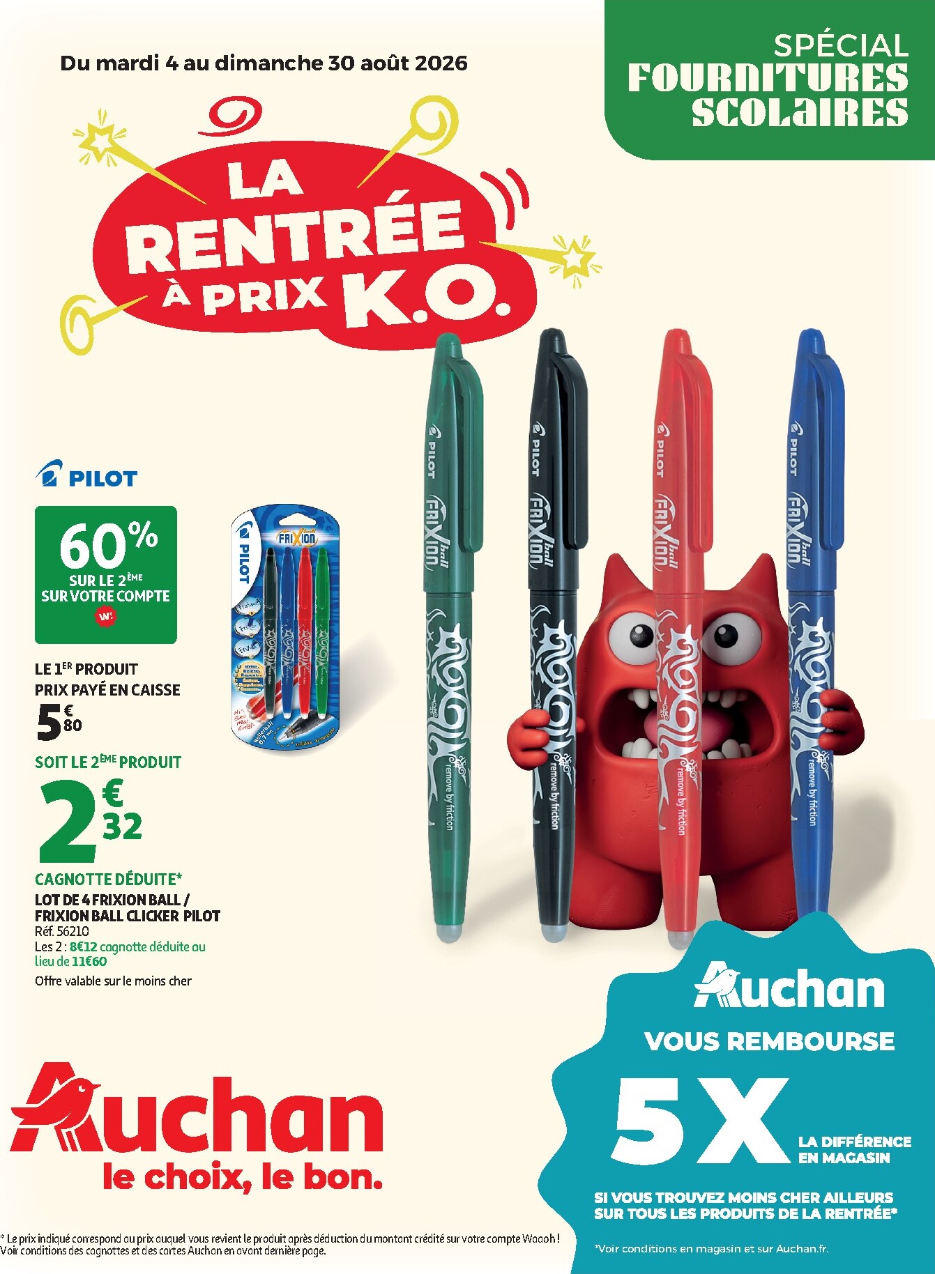auchan - Auchan - Rentrée scolaire hypers - Hypermarché folder voor volgende week van dinsdag 04/08/2026 tot zondag 30/08/2026