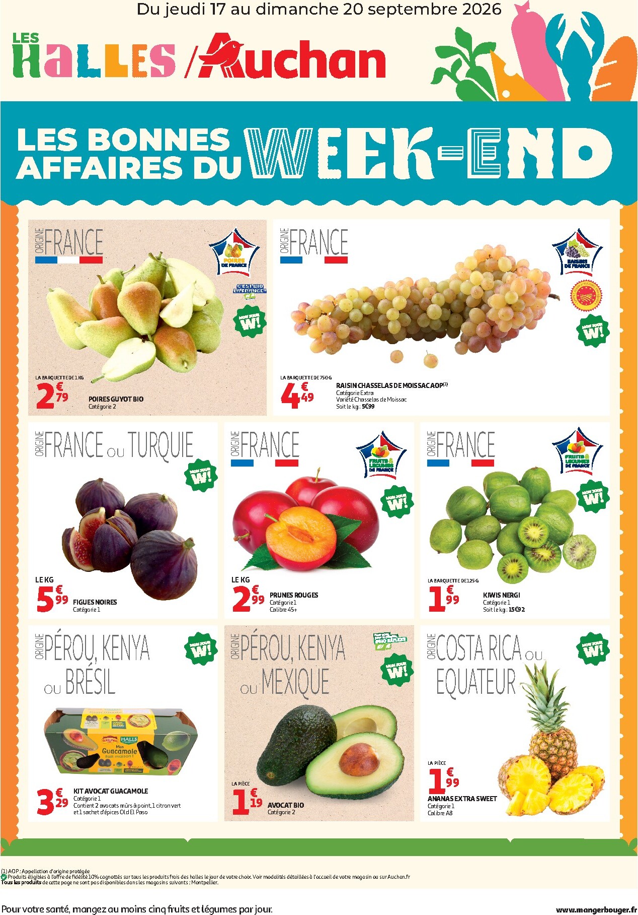 auchan - Huidige Auchan - Les bons plan du week end dans votre hyper folder geldig van donderdag 17/09/2026 tot zondag 20/09/2026 - page: 1