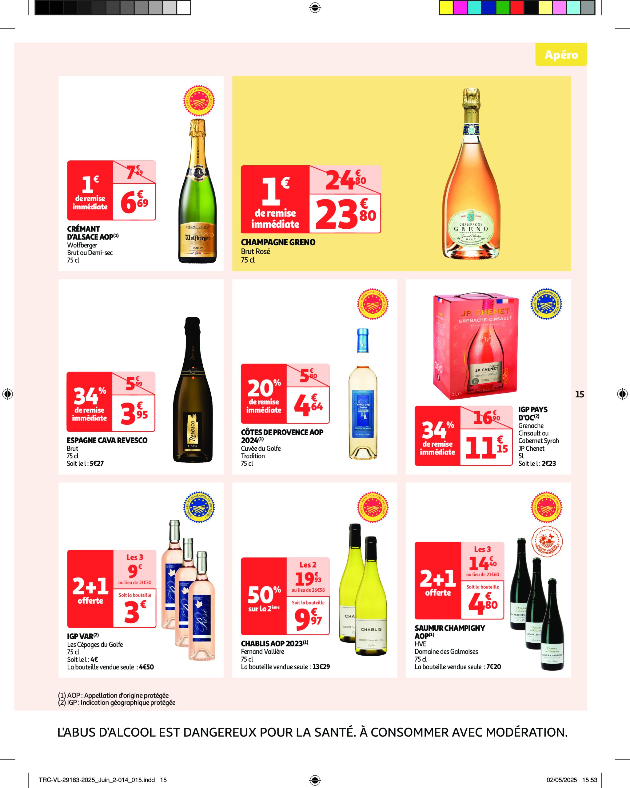 auchan - Auchan - L'apéro, ça n'a pas de prix. Ou un tout petit. folder geldig vanaf 10/06 - 22/06 - page: 15 auchan - Auchan - L'apéro, ça n'a pas de prix. Ou un tout petit. folder geldig vanaf 10/06 - 22/06 - page: 15