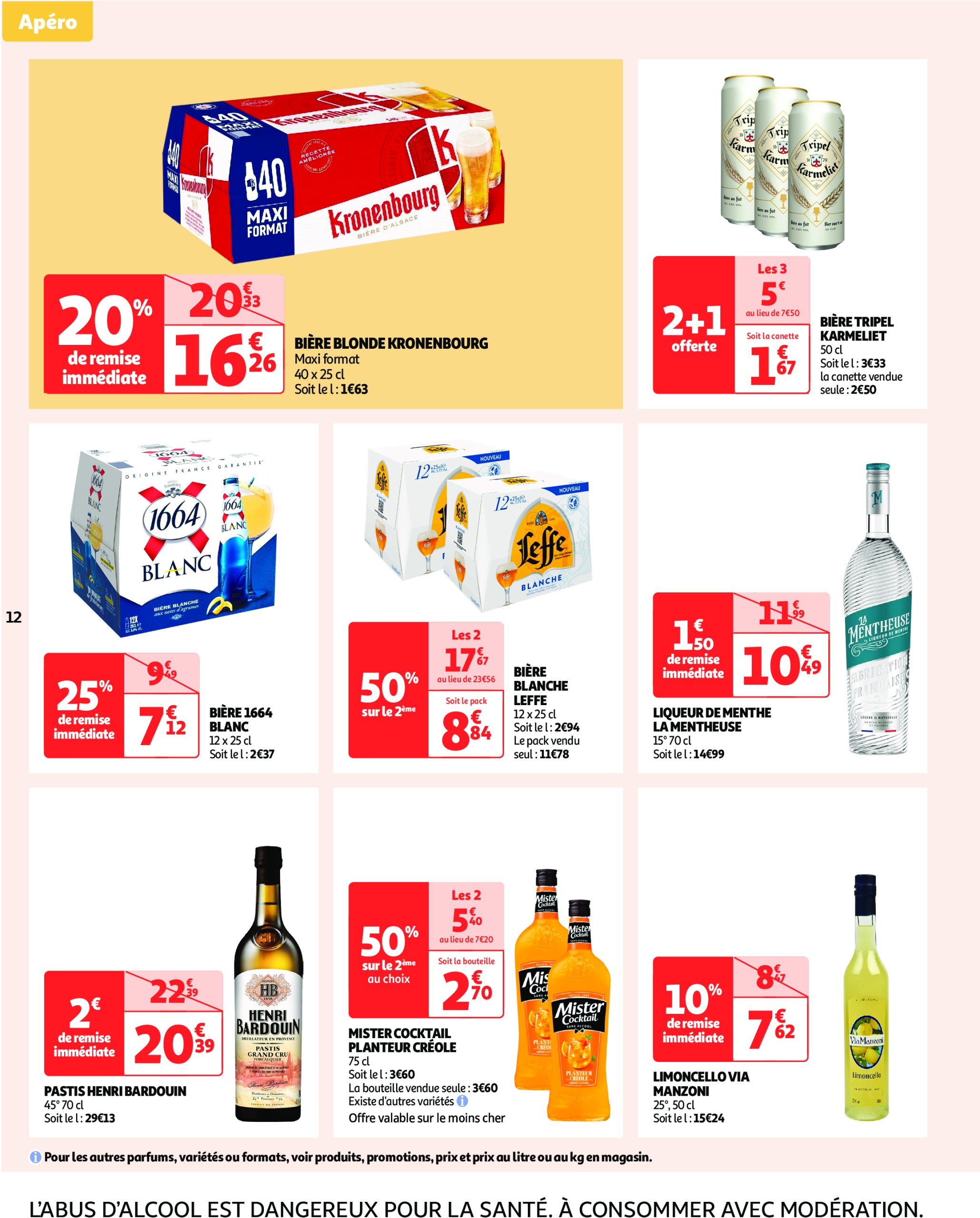 auchan - Auchan - L'apéro, ça n'a pas de prix. Ou un tout petit. folder geldig vanaf 10/06 - 22/06 - page: 12 auchan - Auchan - L'apéro, ça n'a pas de prix. Ou un tout petit. folder geldig vanaf 10/06 - 22/06 - page: 12