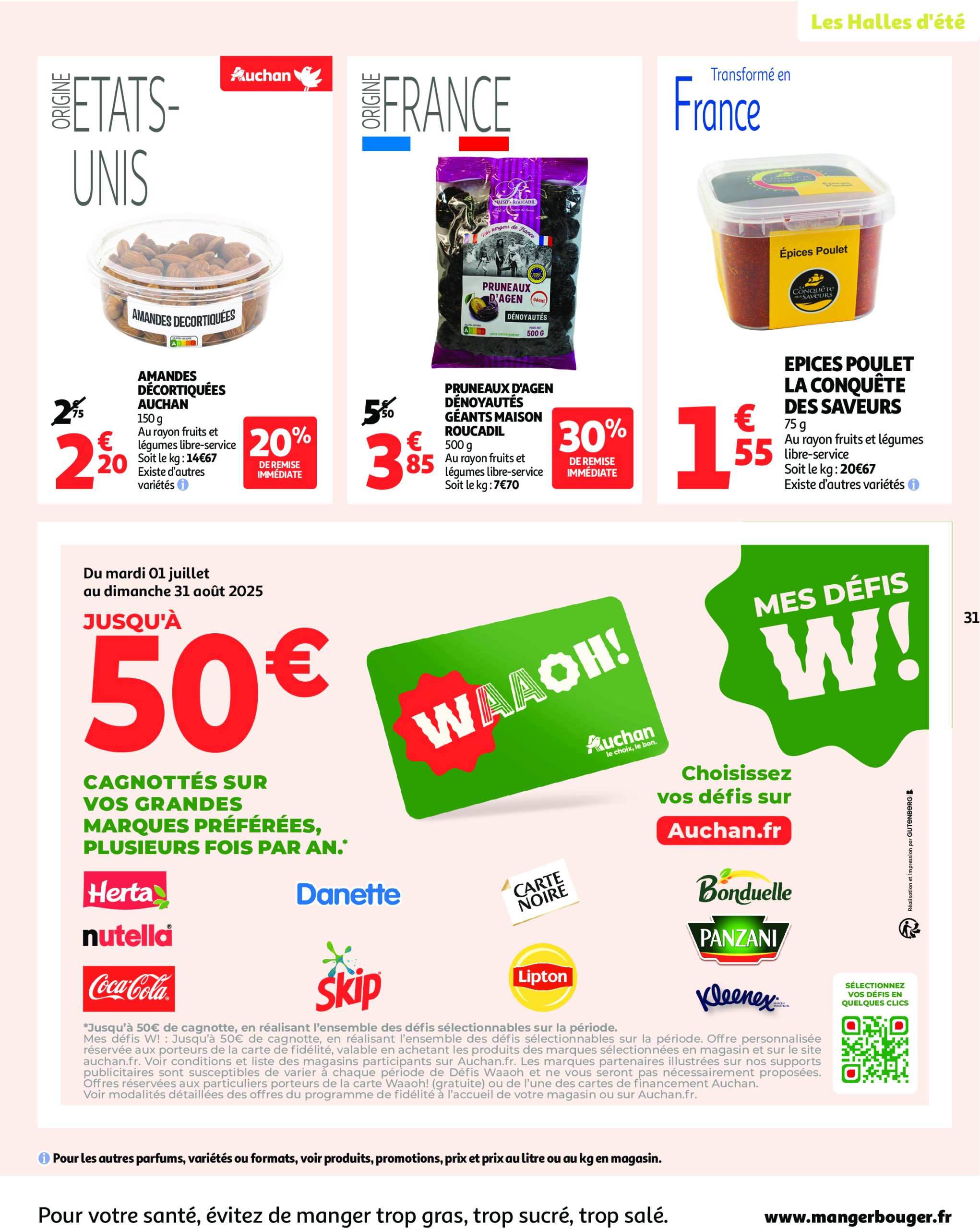 auchan - Auchan - Un été sans flamber votre budget folder geldig vanaf 08/07 - 20/07 - page: 31 auchan - Auchan - Un été sans flamber votre budget folder geldig vanaf 08/07 - 20/07 - page: 31