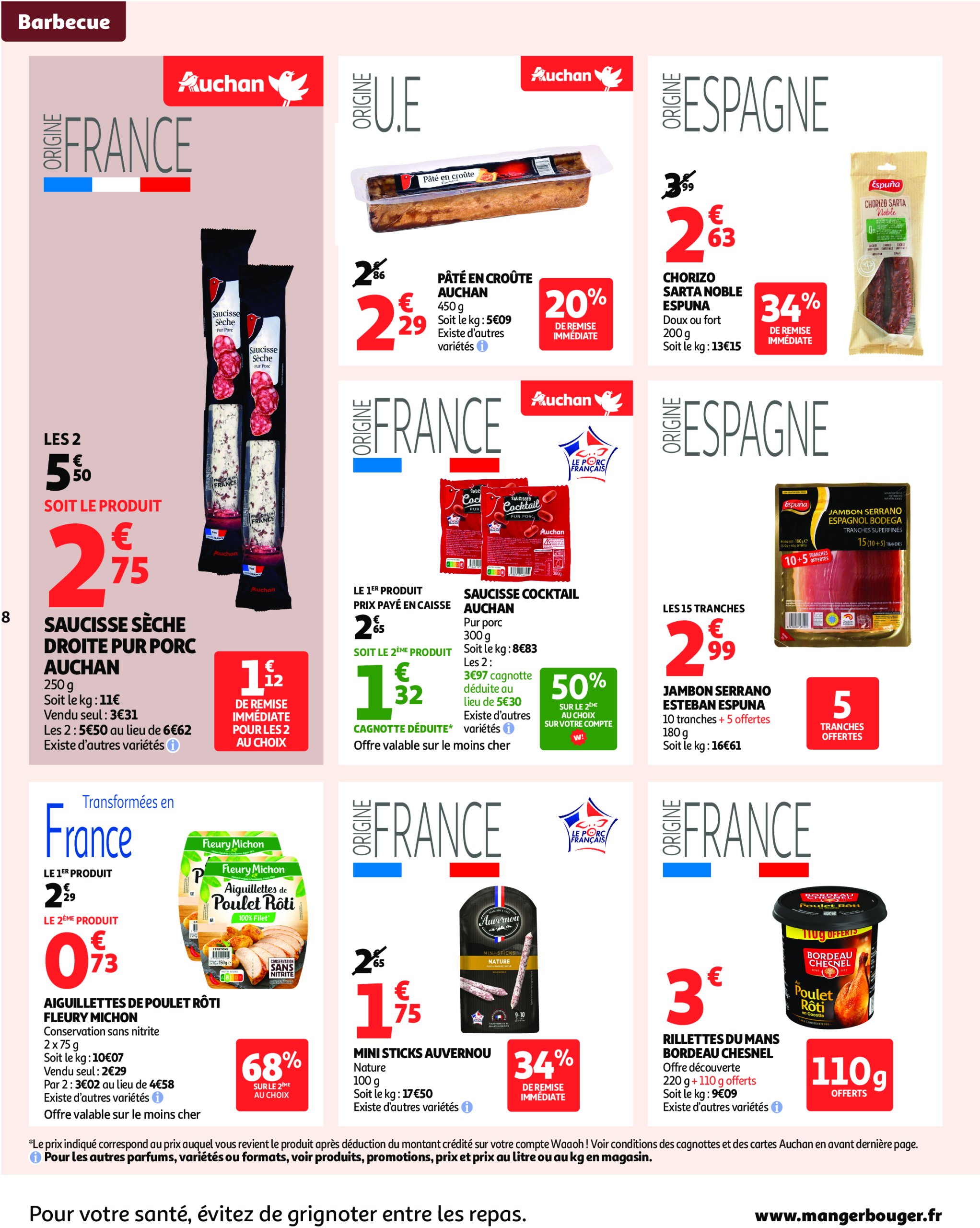 auchan - Auchan - Un été sans flamber votre budget folder geldig vanaf 08/07 - 20/07 - page: 8 auchan - Auchan - Un été sans flamber votre budget folder geldig vanaf 08/07 - 20/07 - page: 8