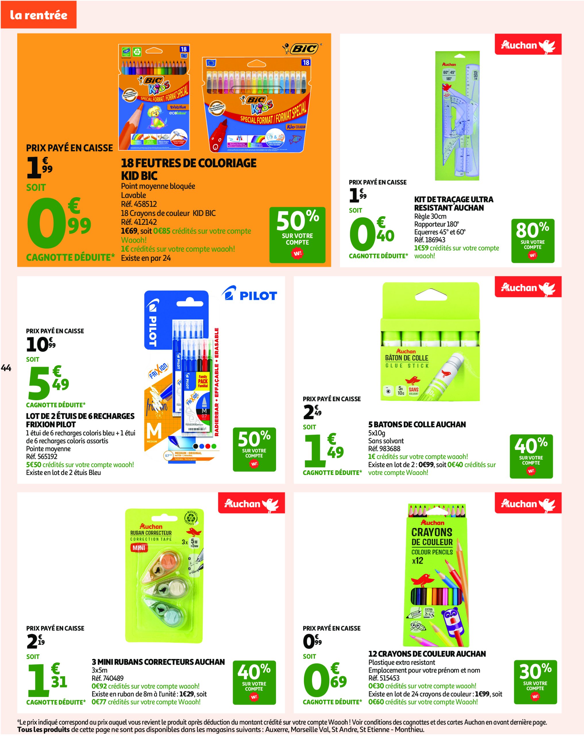 auchan - Auchan - Un été sans flamber votre budget folder geldig vanaf 08/07 - 20/07 - page: 44 auchan - Auchan - Un été sans flamber votre budget folder geldig vanaf 08/07 - 20/07 - page: 44