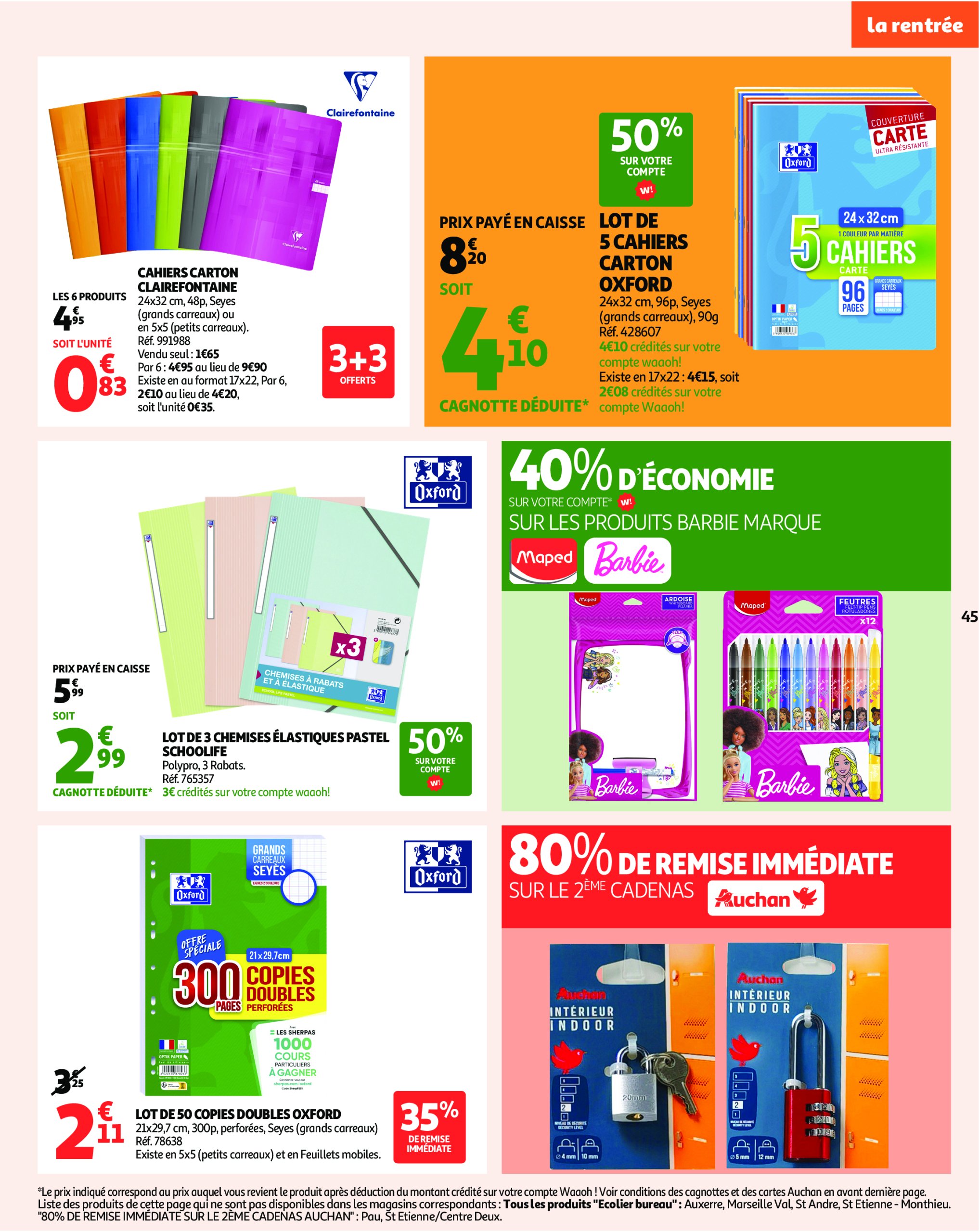 auchan - Auchan - Un été sans flamber votre budget folder geldig vanaf 08/07 - 20/07 - page: 45 auchan - Auchan - Un été sans flamber votre budget folder geldig vanaf 08/07 - 20/07 - page: 45