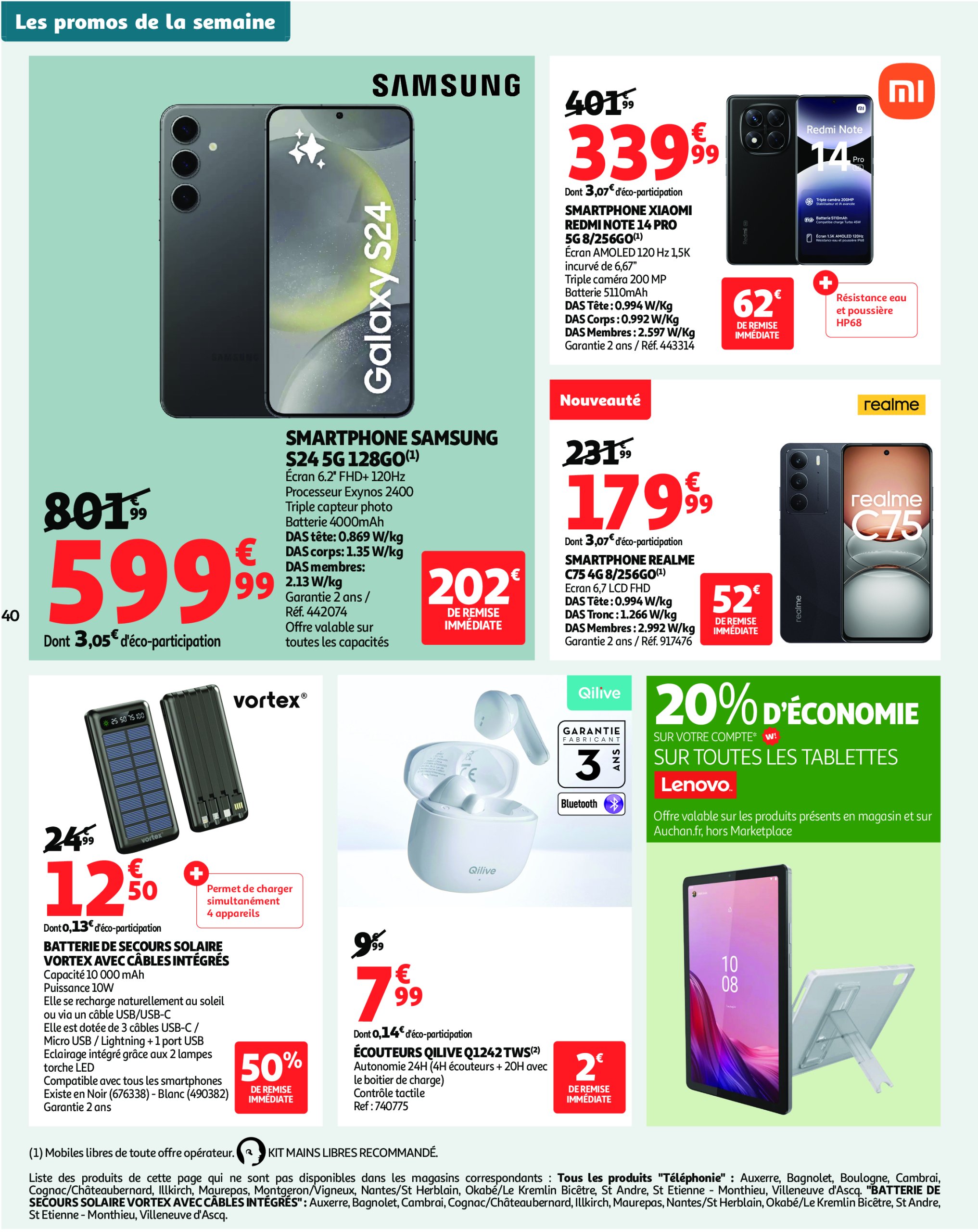 auchan - Auchan - Un été sans flamber votre budget folder geldig vanaf 08/07 - 20/07 - page: 40 auchan - Auchan - Un été sans flamber votre budget folder geldig vanaf 08/07 - 20/07 - page: 40