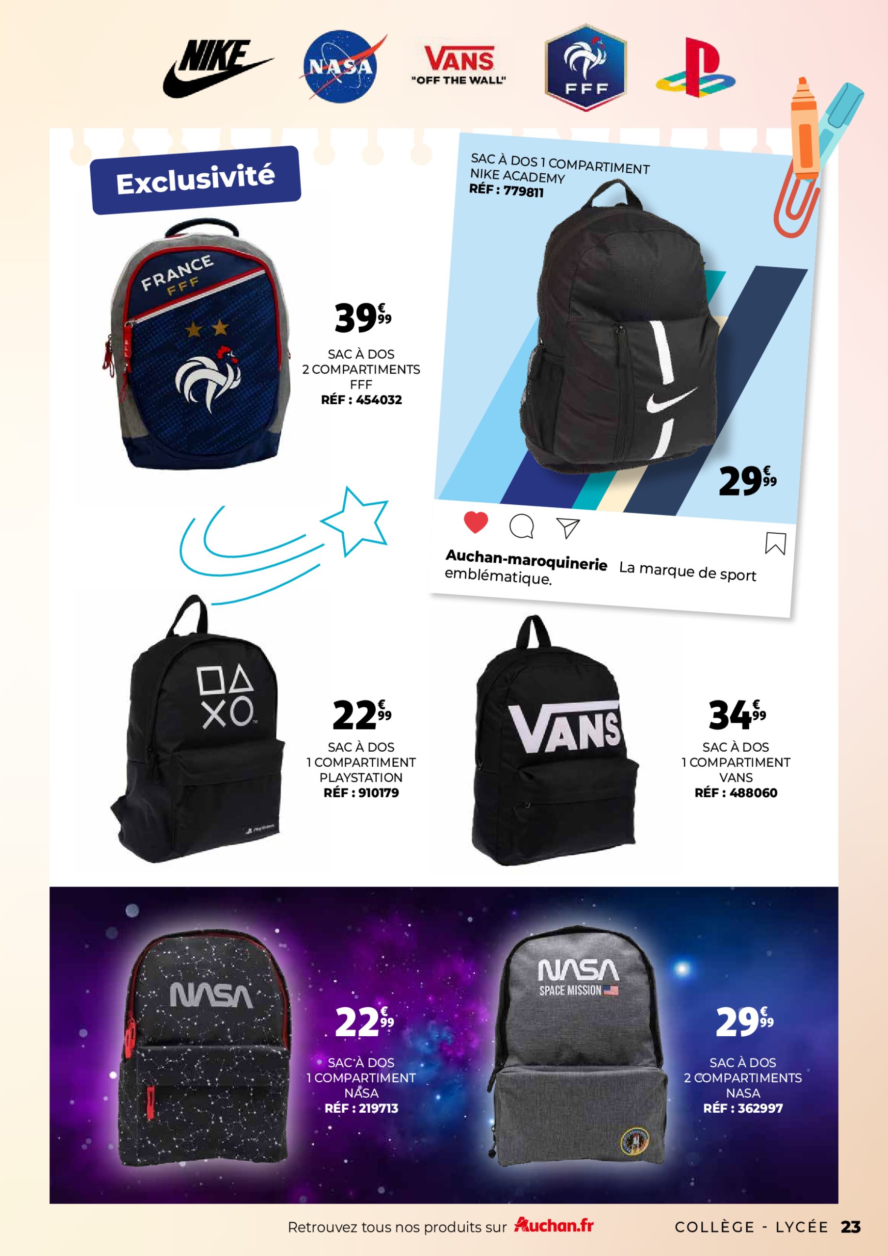 auchan - Auchan - Guide maroquinerie scolaire : C'est bon de rentrer moins cher folder geldig vanaf 01/07 - 31/08 - page: 23