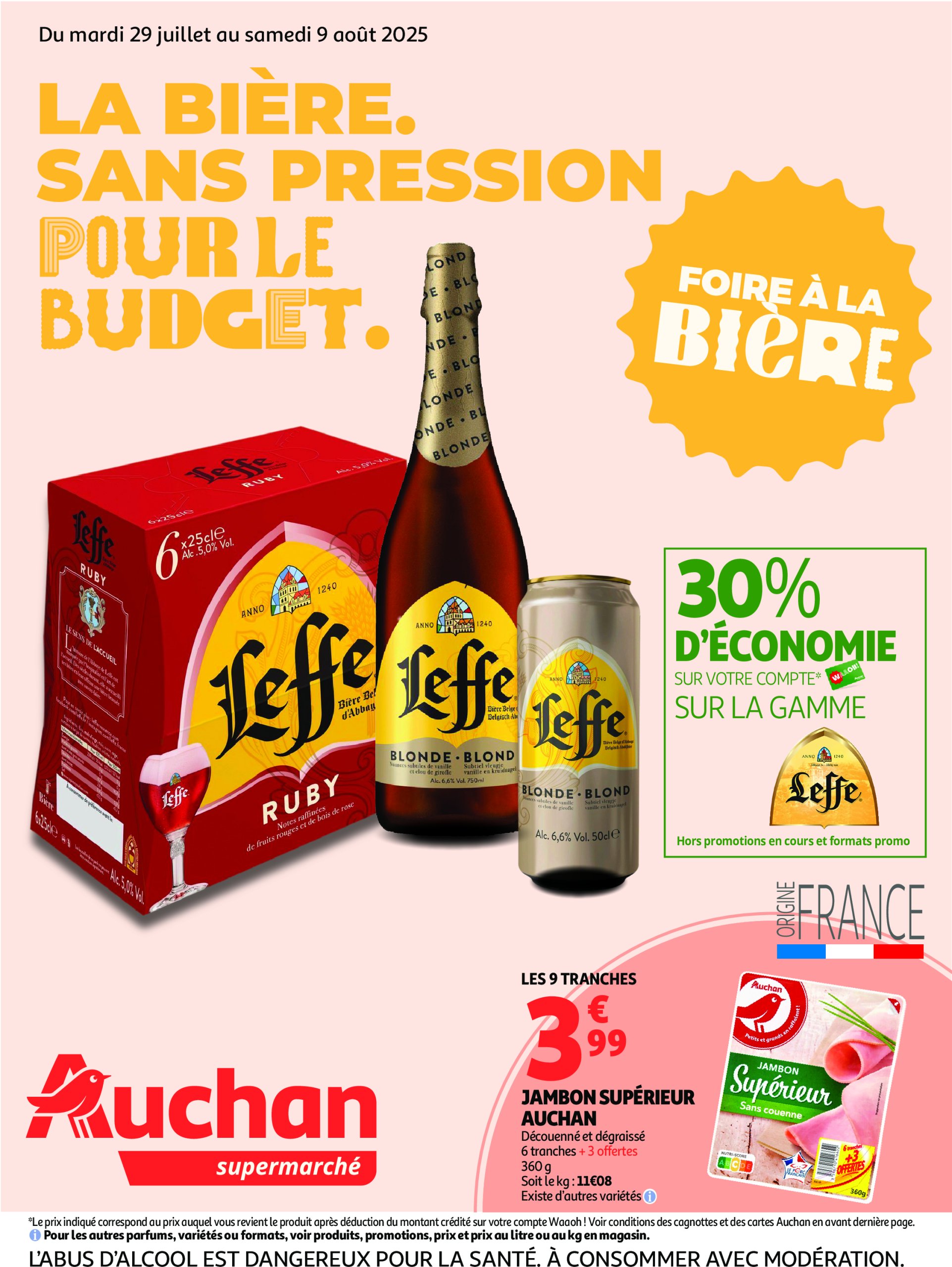 auchan - Auchan Supermarché - Foire à la bière dans votre super : sans pression pour le budget folder geldig vanaf 29/07 - 09/08