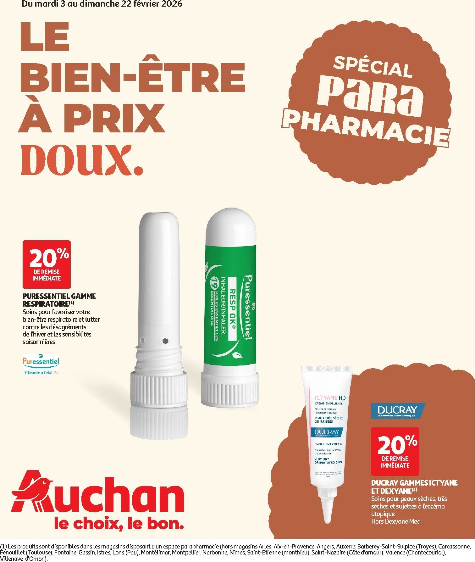 auchan - De Auchan - Le bien être à prix doux folder geldig vanaf 03/02/2026 t/m 22/02/2026