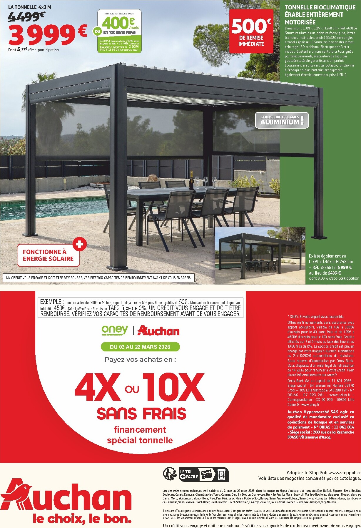 auchan - De Auchan - Nos tonnelles bioclimatiques folder geldig vanaf 03/03/2026 t/m 22/03/2026 - page: 4