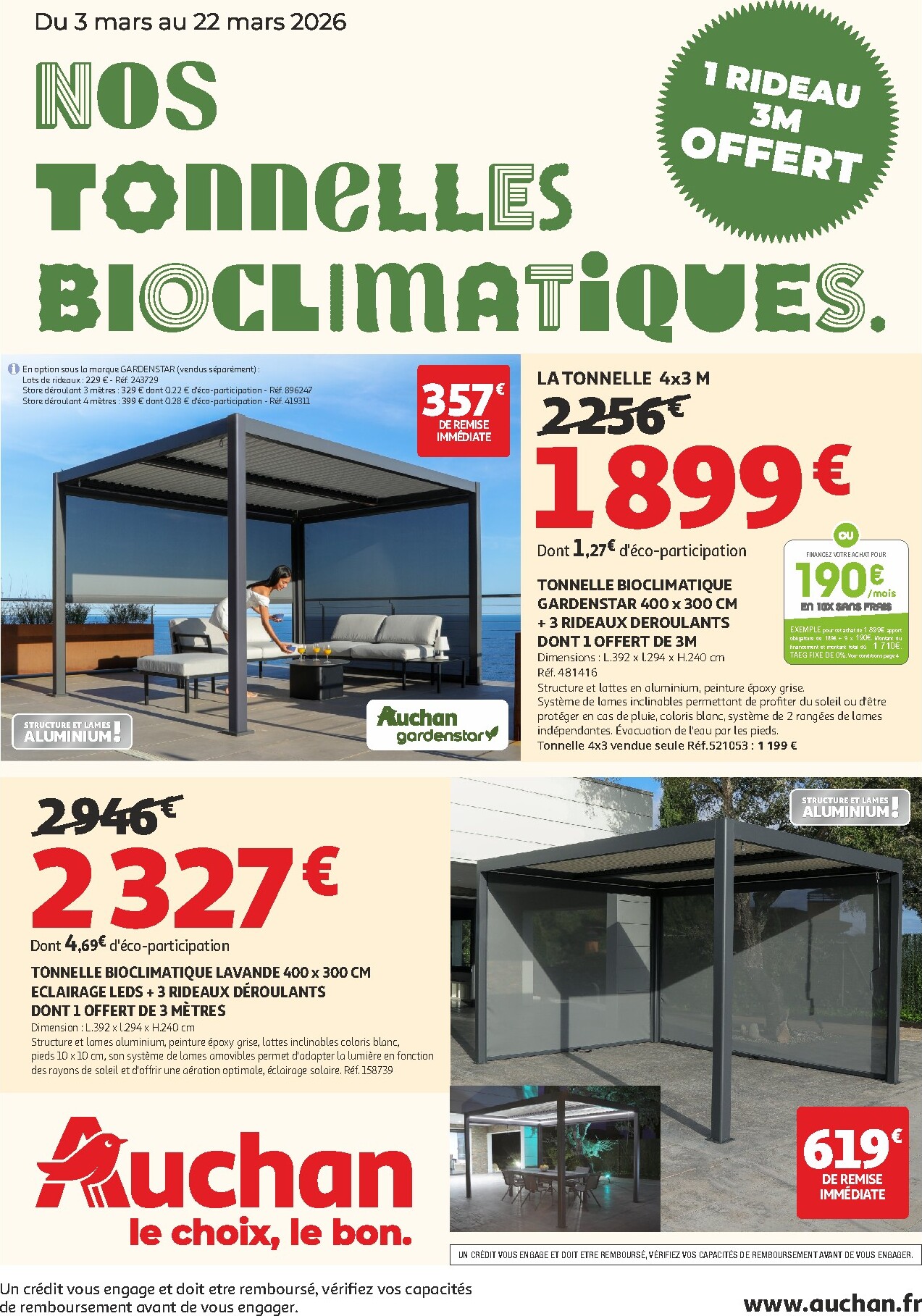 auchan - De Auchan - Nos tonnelles bioclimatiques folder geldig vanaf 03/03/2026 t/m 22/03/2026