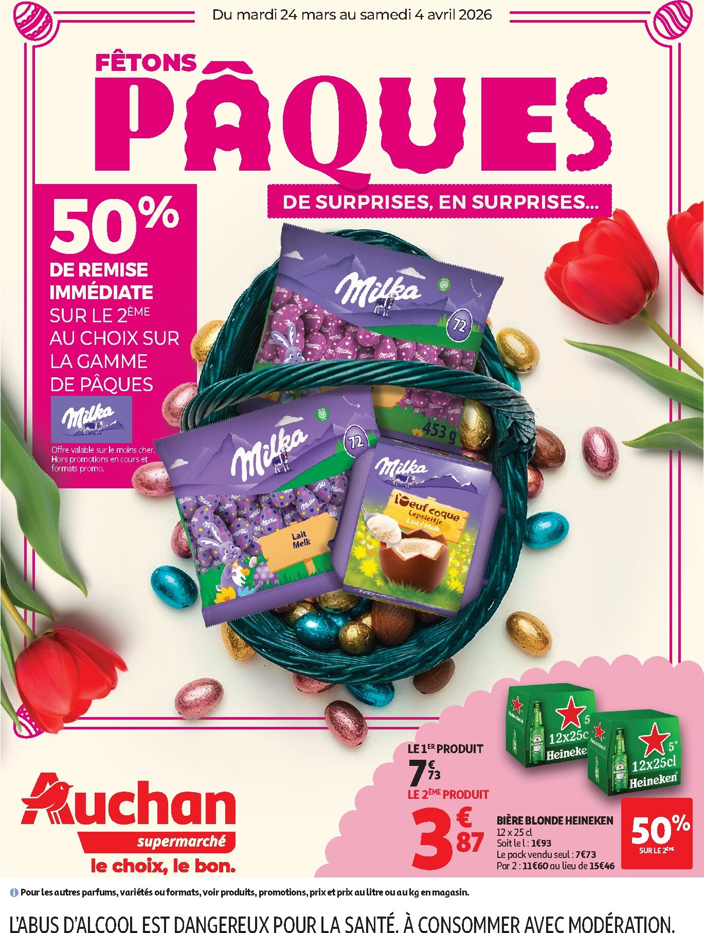 auchan - De Auchan Supermarché - Chocolats Pâques folder geldig vanaf 24/03/2026 t/m 04/04/2026