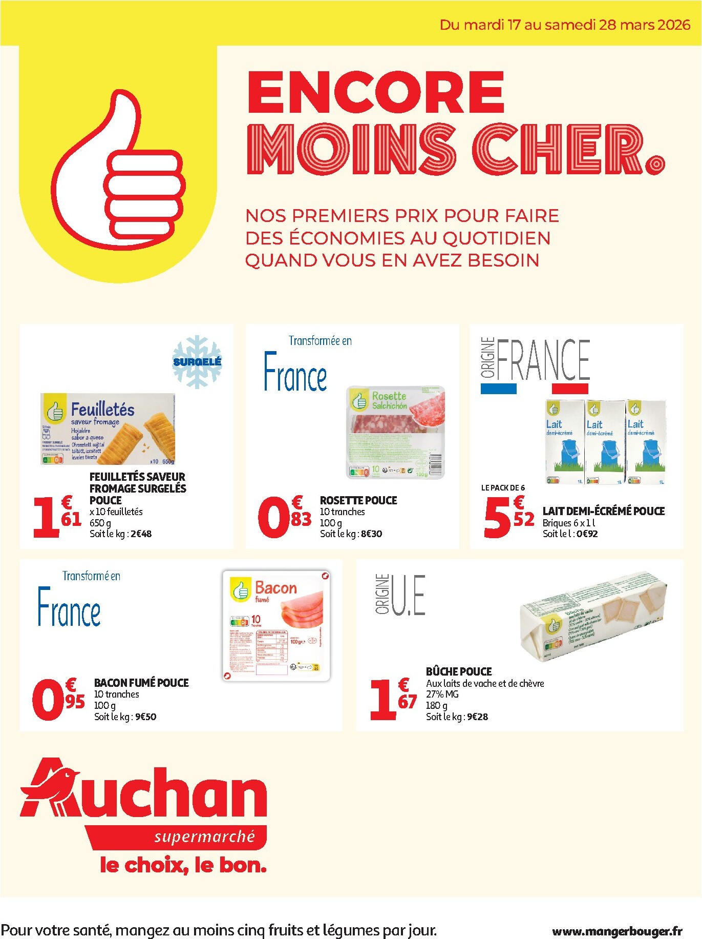 auchan - De Auchan Supermarché - Marque Pouce folder geldig vanaf 17/03/2026 t/m 28/03/2026
