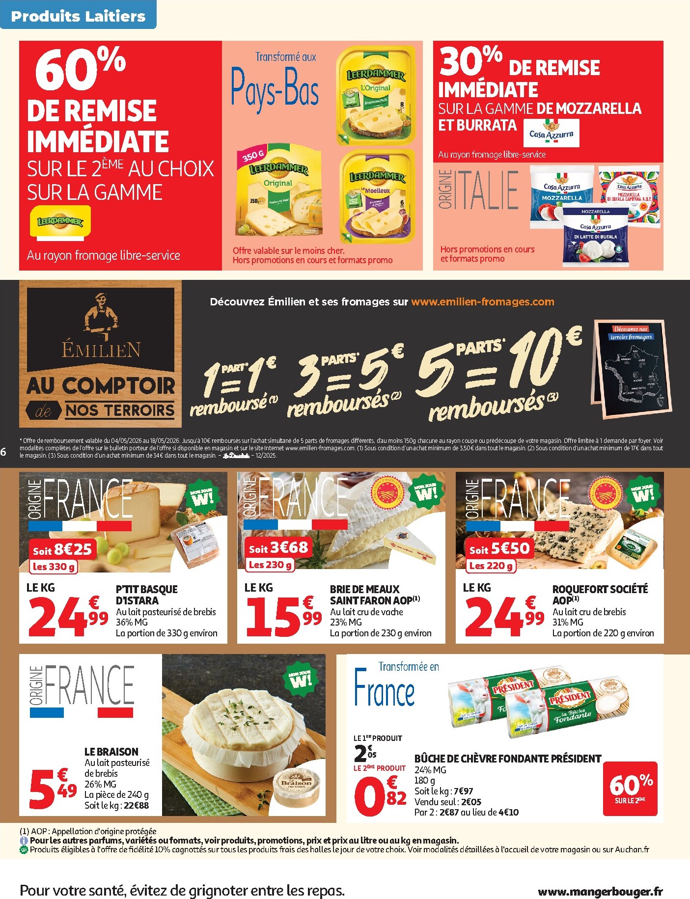 auchan - Auchan Supermarché - Produits laitiers folder voor volgende week van dinsdag 05/05/2026 tot zaterdag 16/05/2026 - page: 6