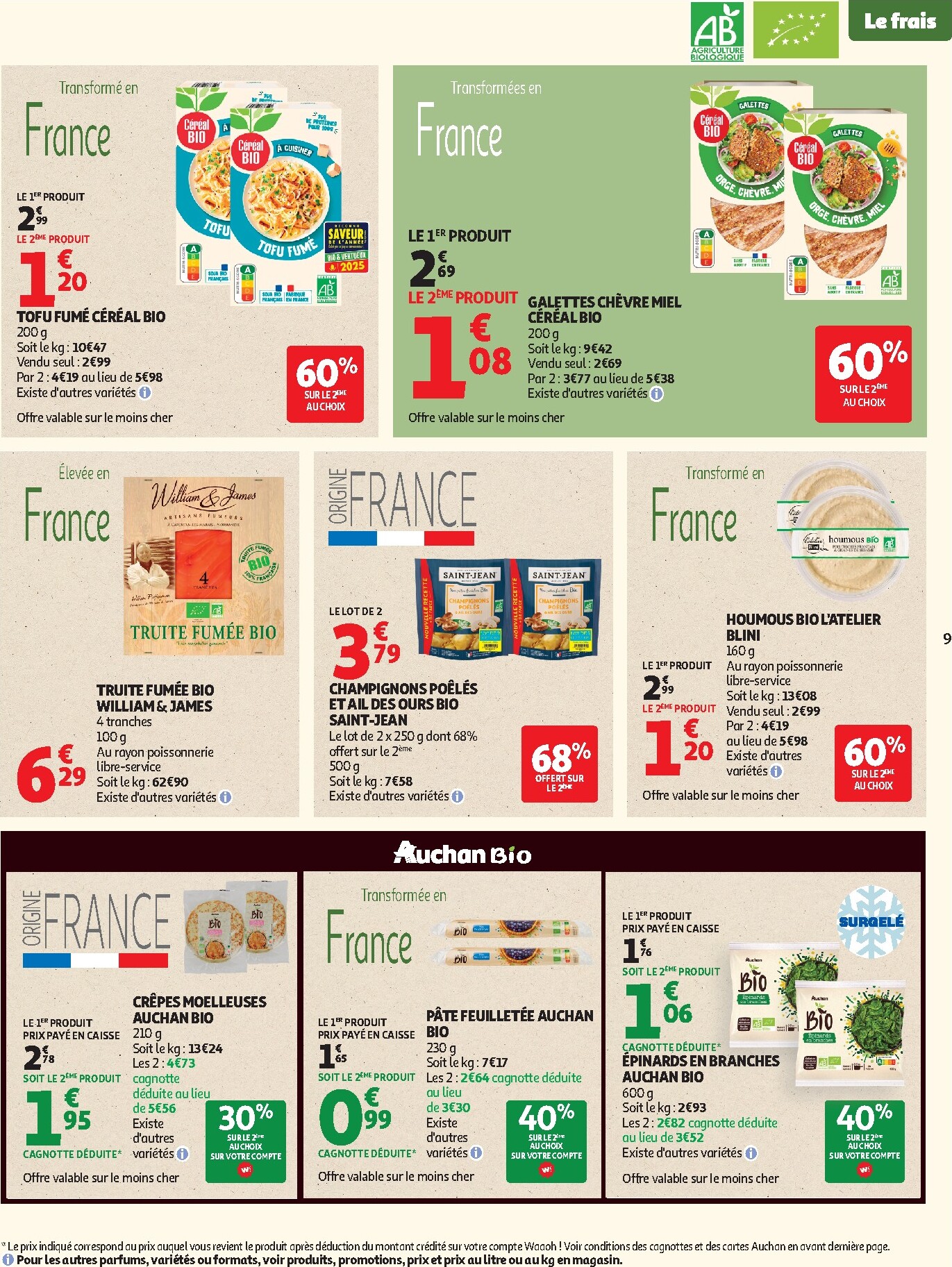 auchan - Auchan - Sélection bio folder voor volgende week van dinsdag 05/05/2026 tot zondag 17/05/2026 - page: 9