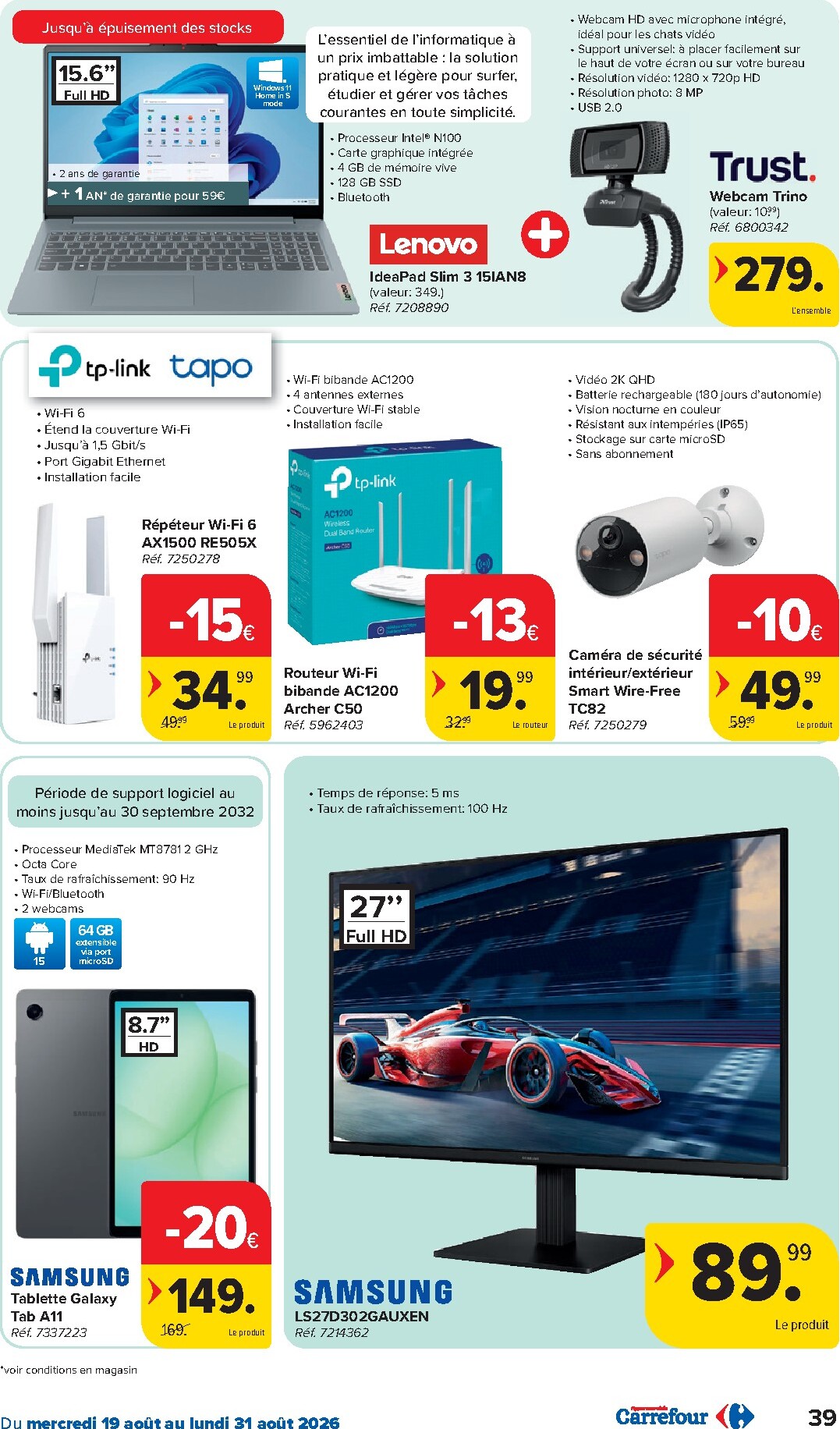 carrefour - Huidige Carrefour Hypermarchés folder geldig van woensdag 19/08/2026 tot maandag 31/08/2026 - page: 39