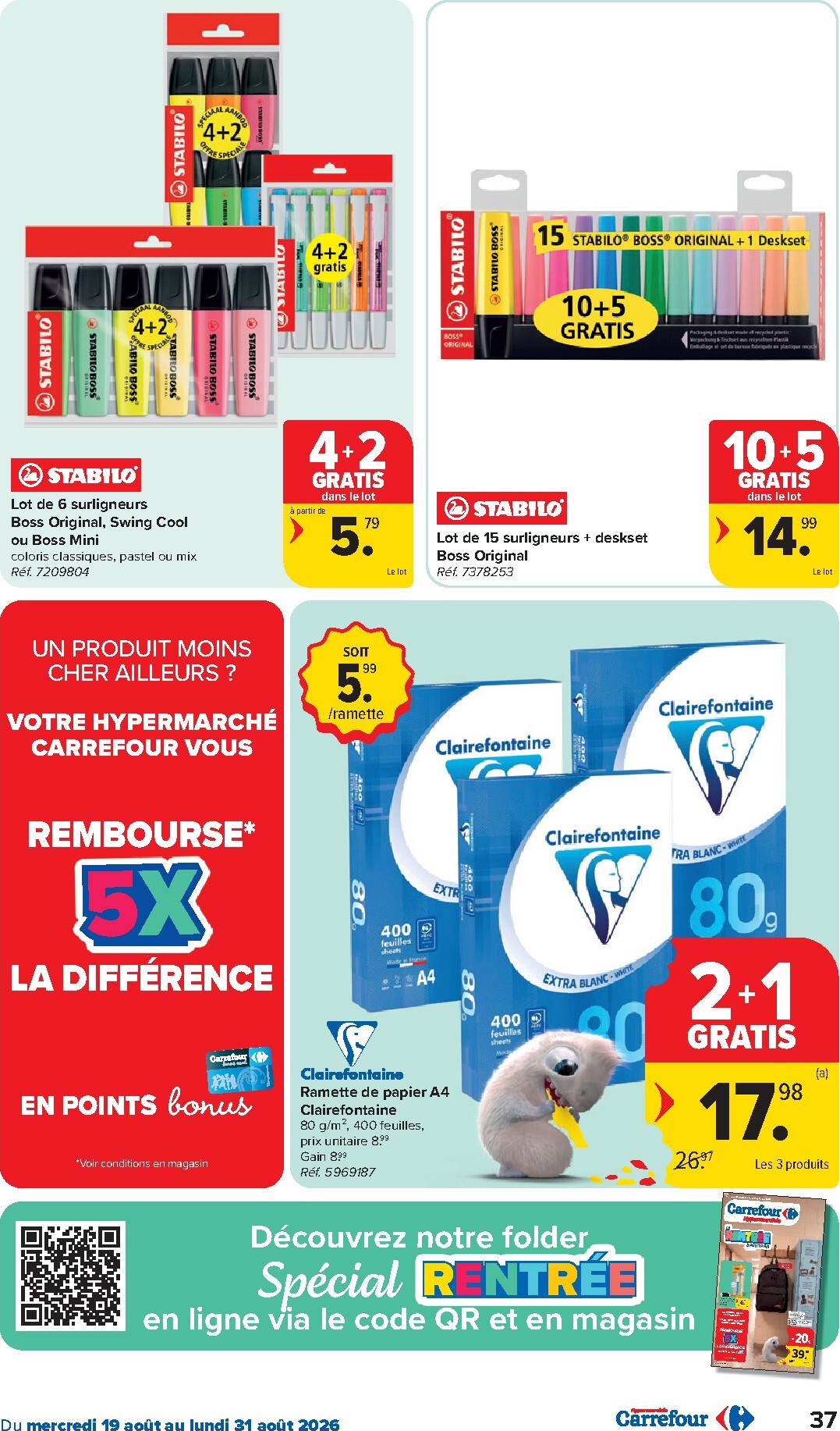 carrefour - Huidige Carrefour Hypermarchés folder geldig van woensdag 19/08/2026 tot maandag 31/08/2026 - page: 37