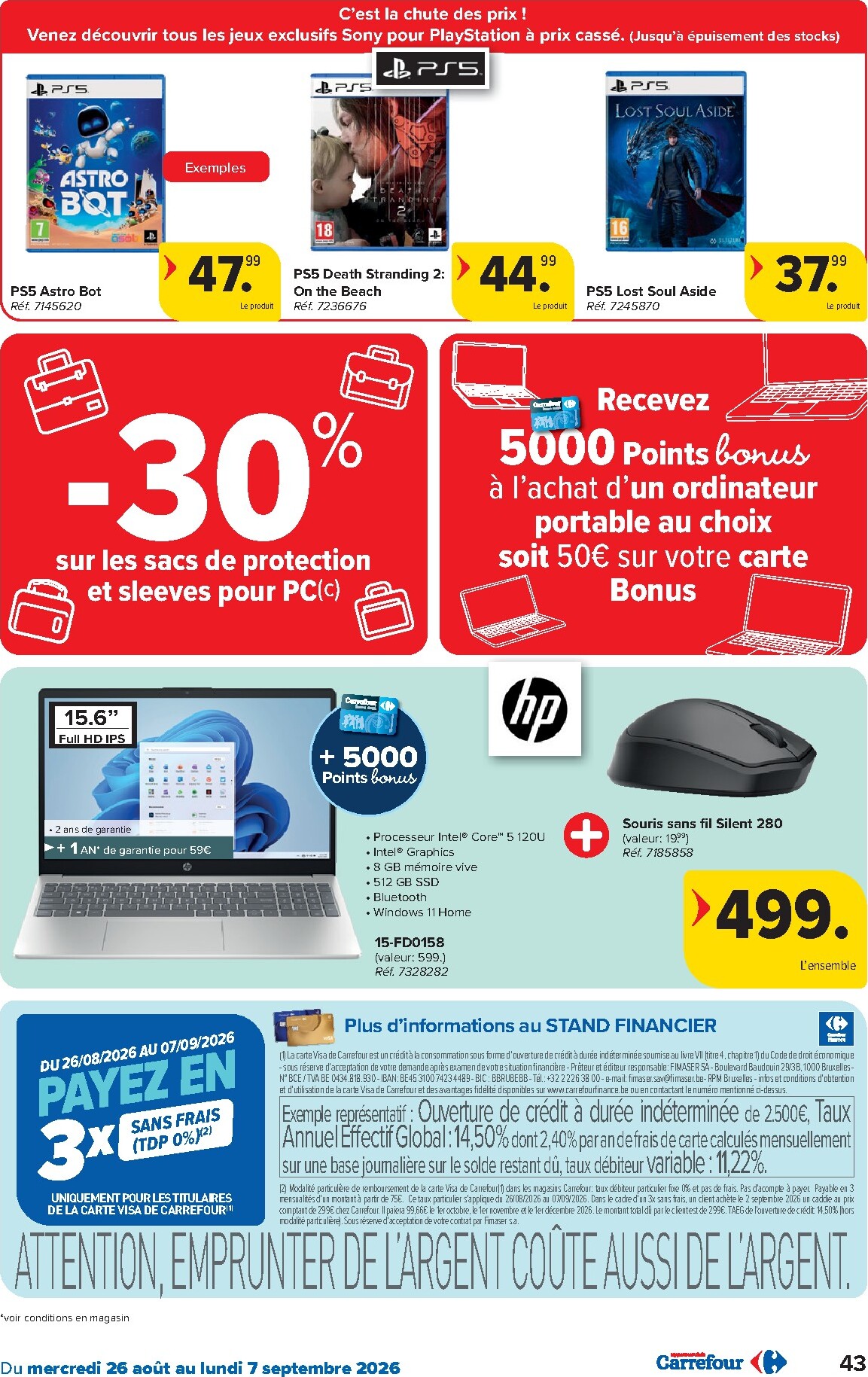 carrefour - Carrefour Hypermarchés folder voor volgende week van woensdag 26/08/2026 tot maandag 07/09/2026 - page: 43