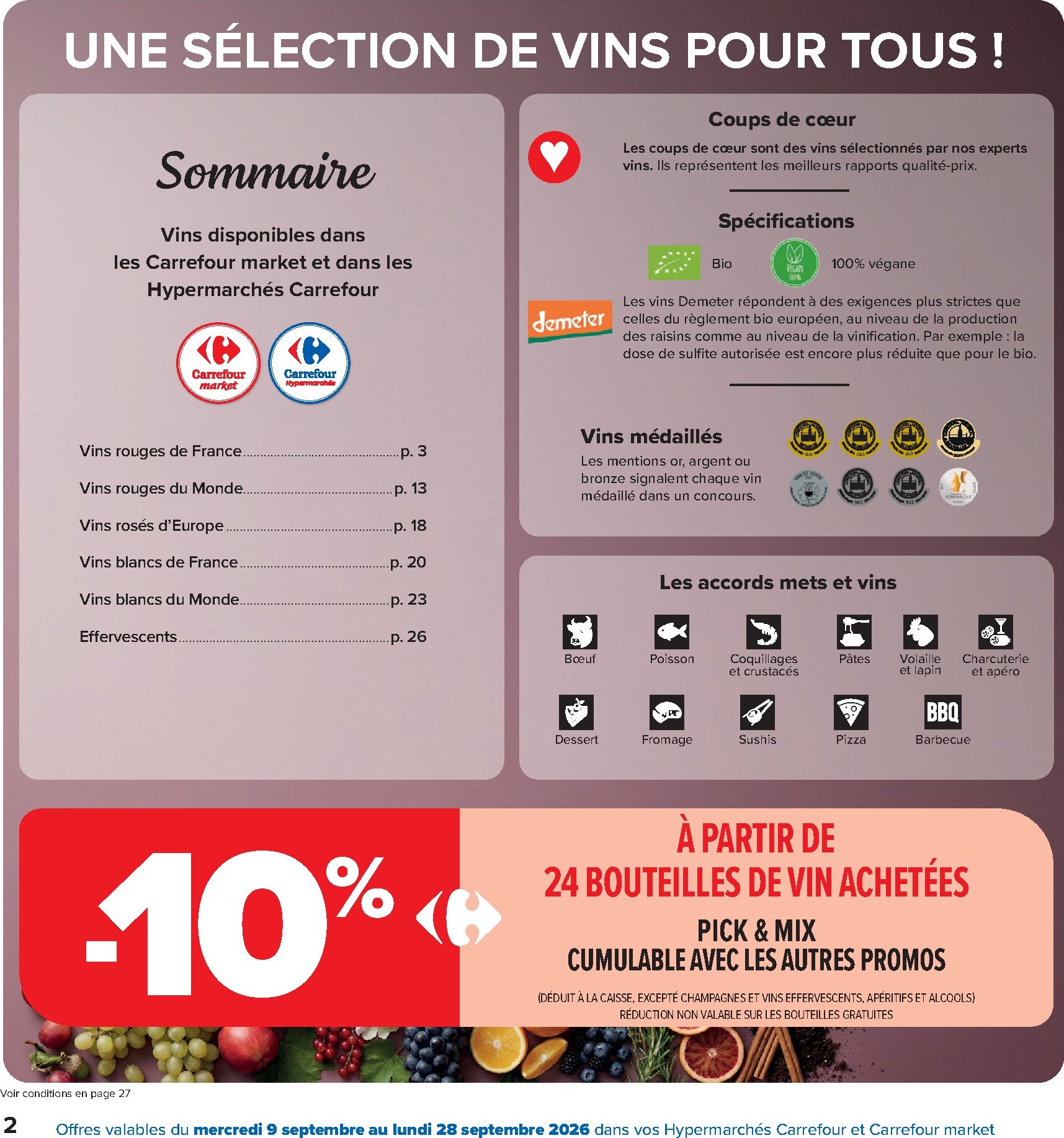 carrefour - Carrefour Hypermarchés - Foire aux vins folder voor volgende week van woensdag 09/09/2026 tot maandag 28/09/2026 - page: 2