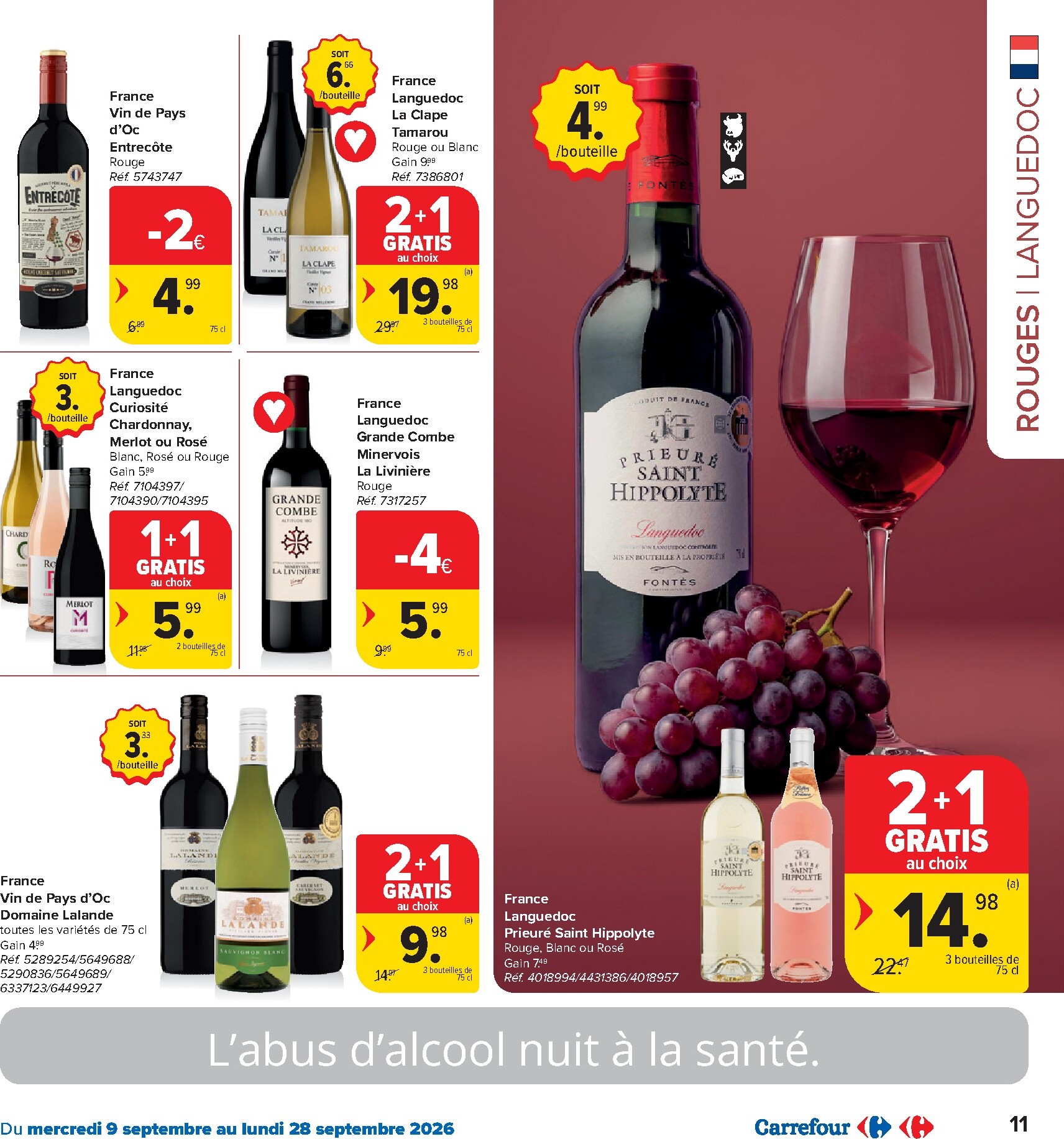 carrefour - Carrefour Hypermarchés - Foire aux vins folder voor volgende week van woensdag 09/09/2026 tot maandag 28/09/2026 - page: 11