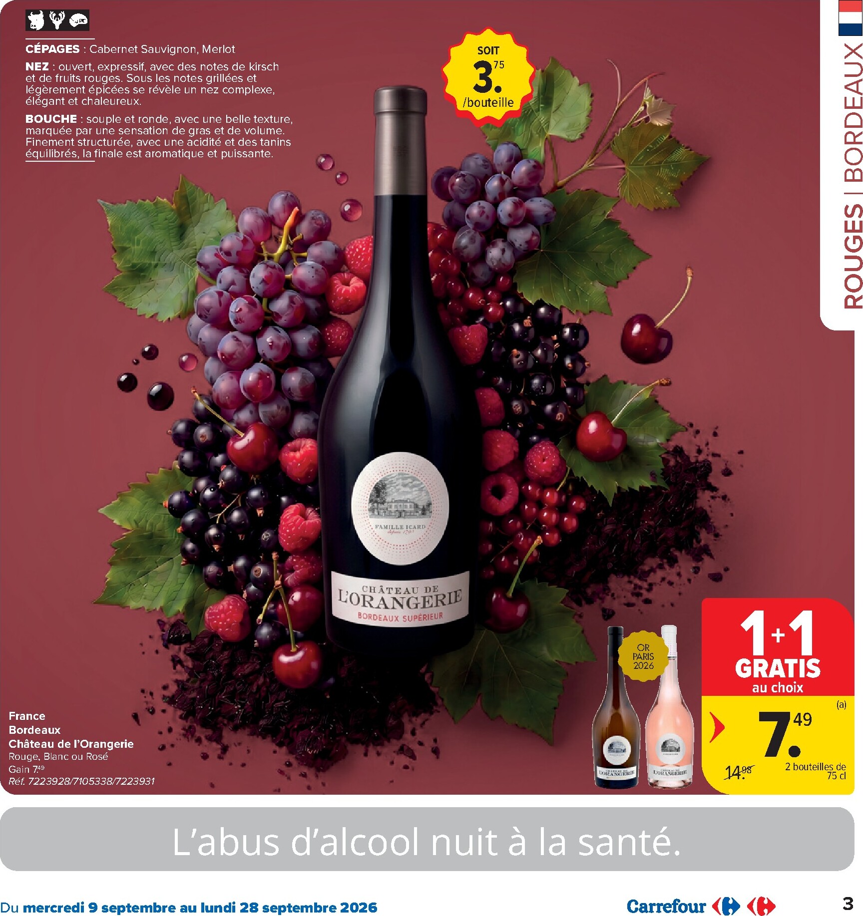 carrefour - Carrefour Hypermarchés - Foire aux vins folder voor volgende week van woensdag 09/09/2026 tot maandag 28/09/2026 - page: 3