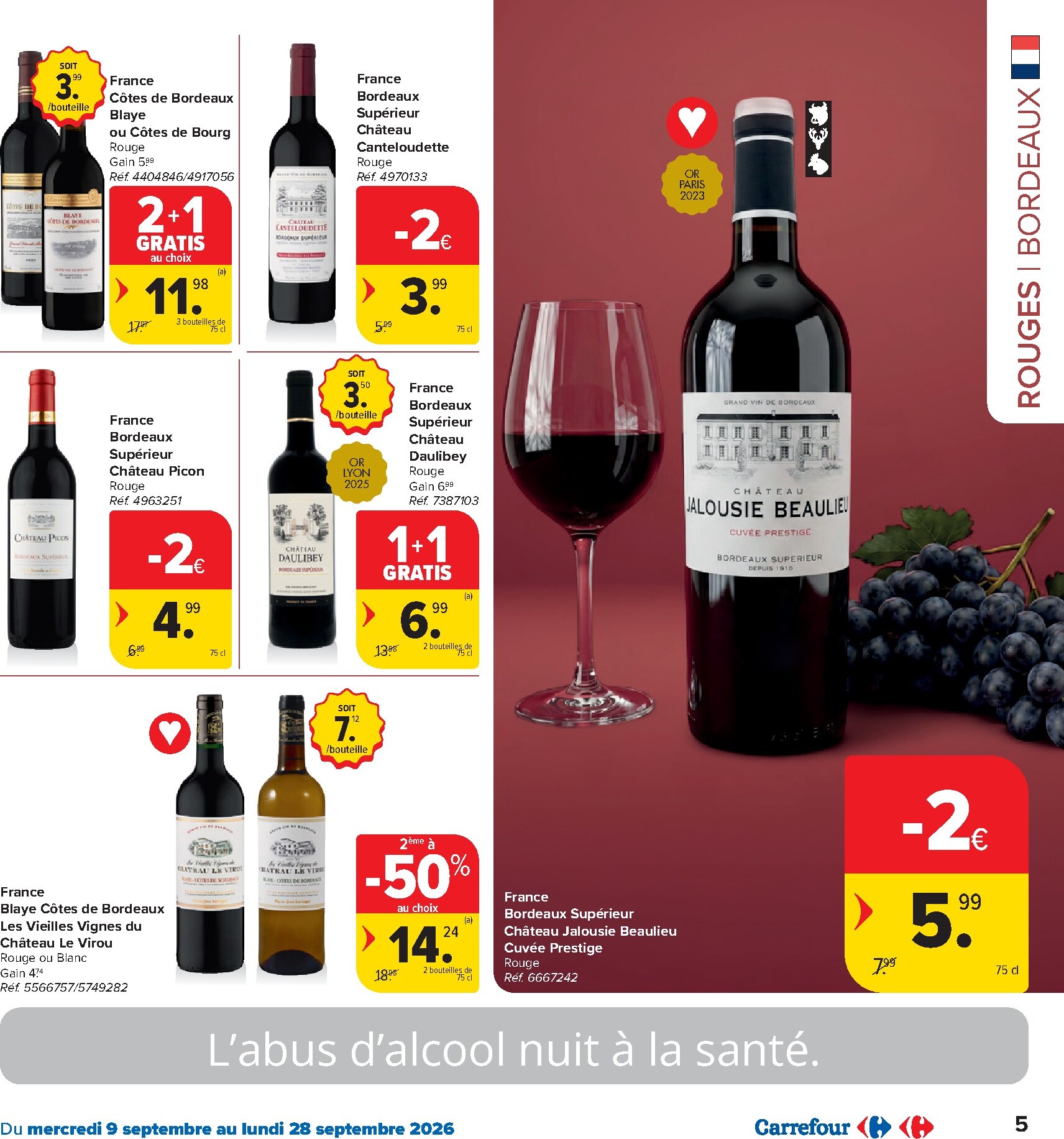 carrefour - Carrefour Hypermarchés - Foire aux vins folder voor volgende week van woensdag 09/09/2026 tot maandag 28/09/2026 - page: 5