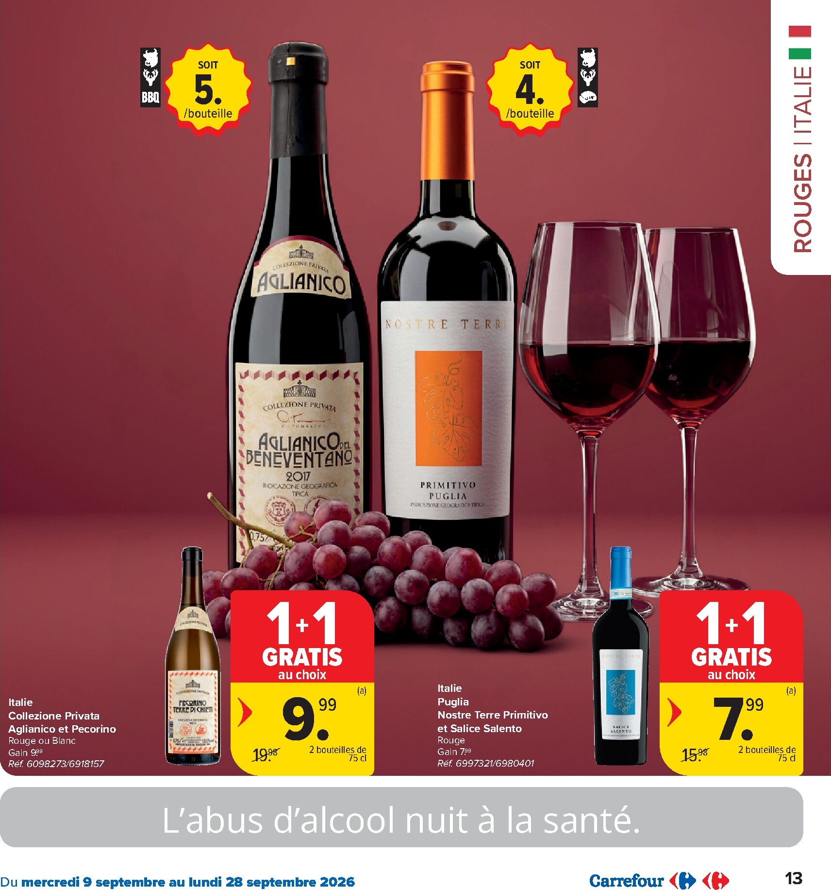 carrefour - Carrefour Hypermarchés - Foire aux vins folder voor volgende week van woensdag 09/09/2026 tot maandag 28/09/2026 - page: 13
