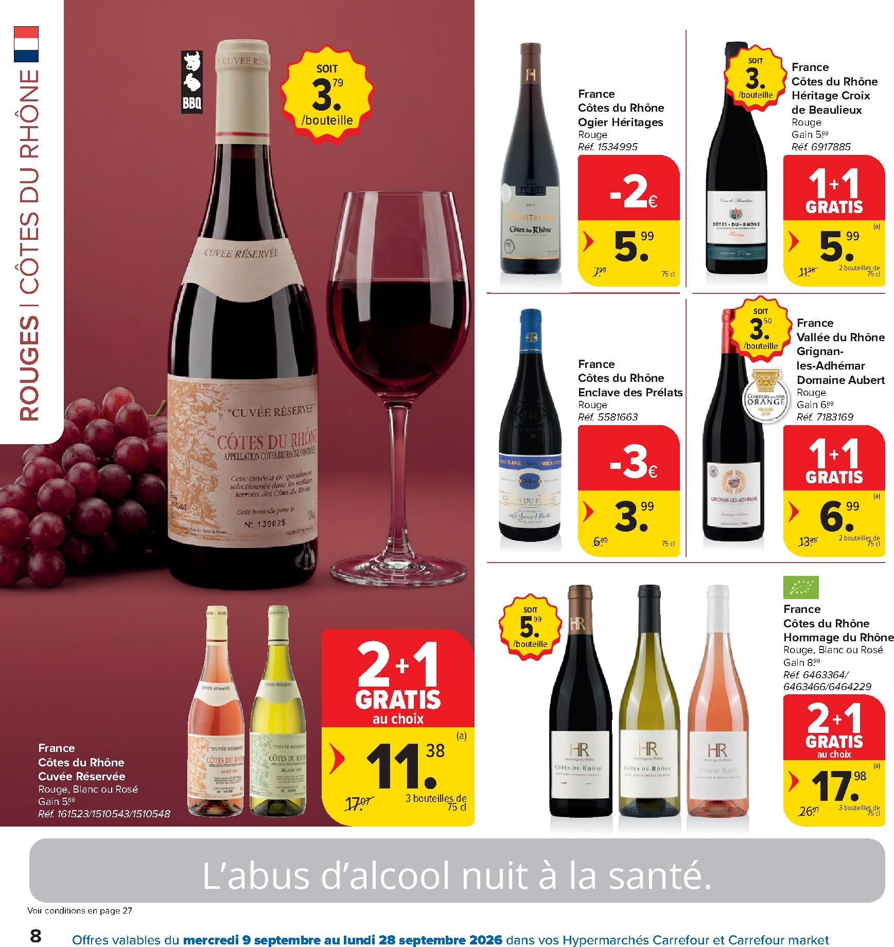 carrefour - Carrefour Hypermarchés - Foire aux vins folder voor volgende week van woensdag 09/09/2026 tot maandag 28/09/2026 - page: 8
