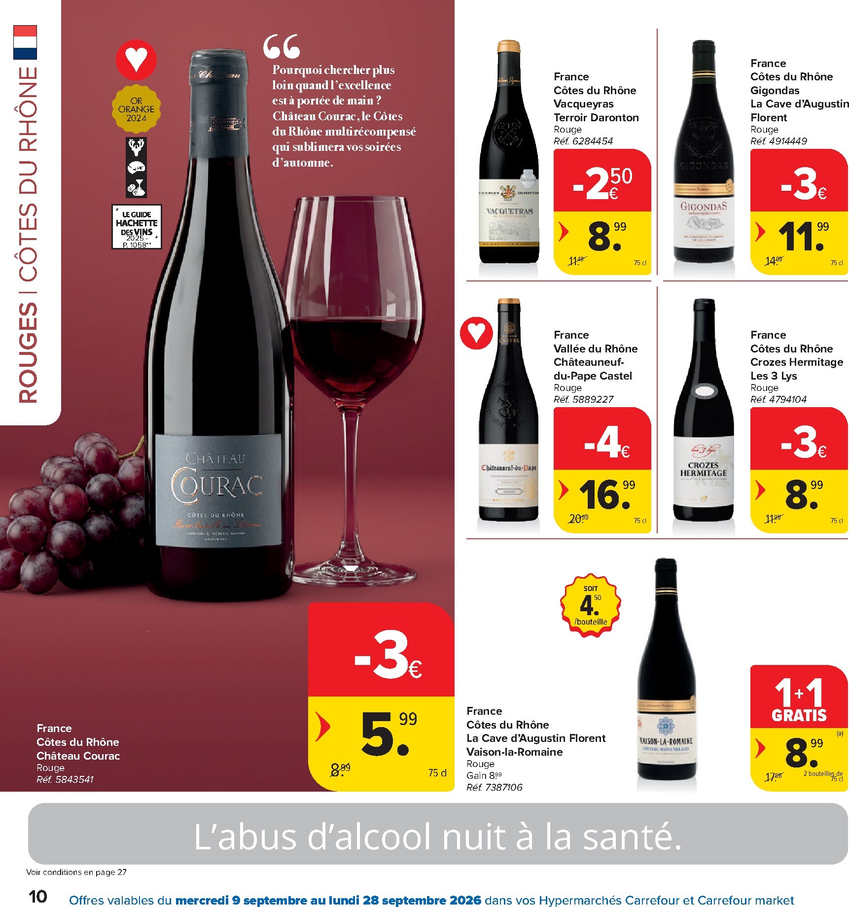 carrefour - Carrefour Hypermarchés - Foire aux vins folder voor volgende week van woensdag 09/09/2026 tot maandag 28/09/2026 - page: 10