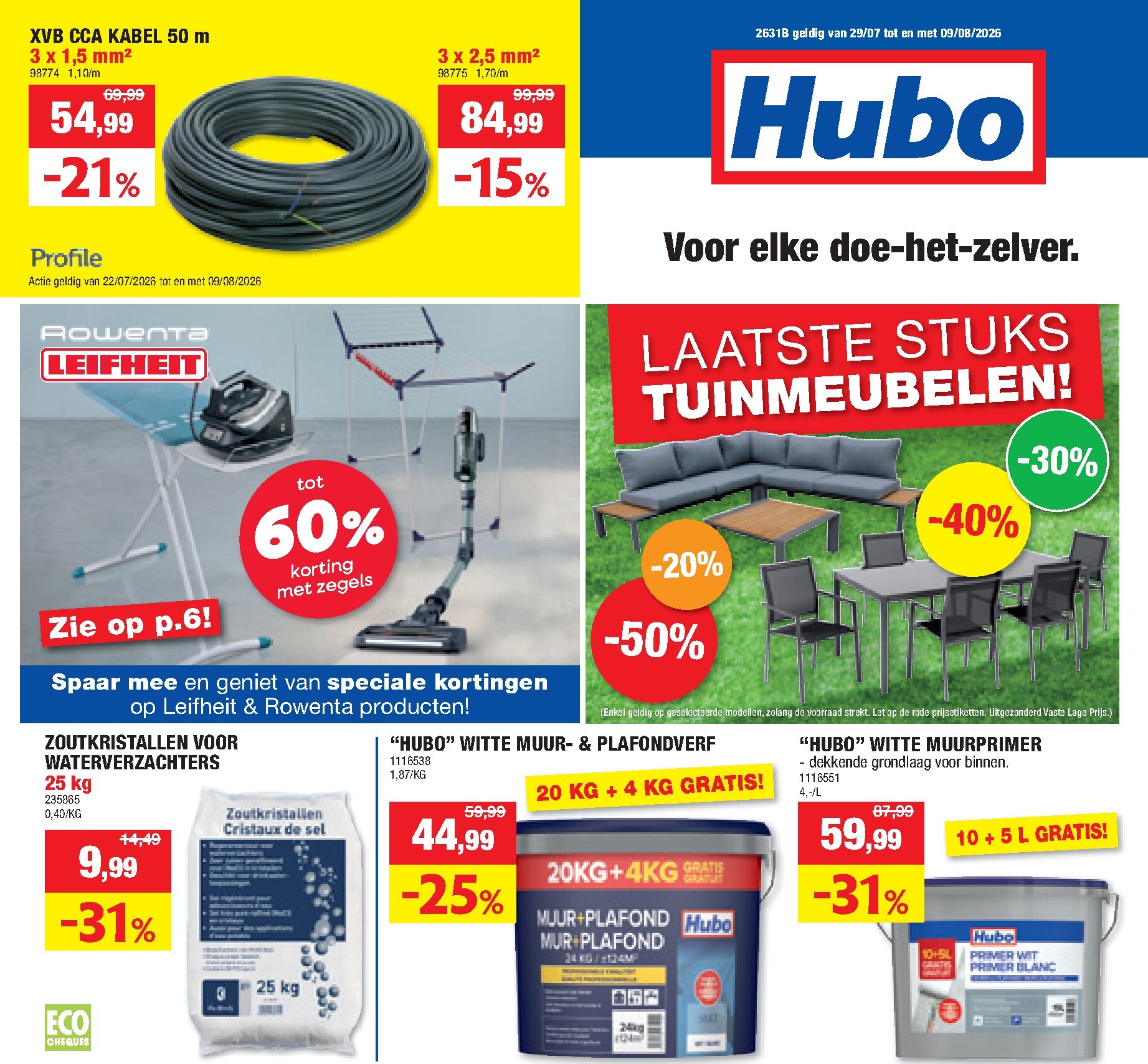 hubo - Huidige Hubo folder geldig van woensdag 29/07/2026 tot zondag 09/08/2026 - page: 1