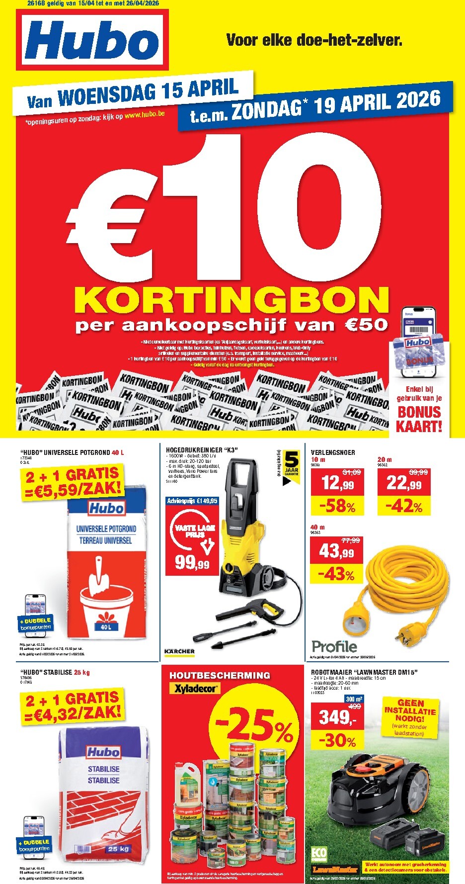 hubo - Huidige Hubo folder geldig van woensdag 15/04/2026 tot zondag 26/04/2026