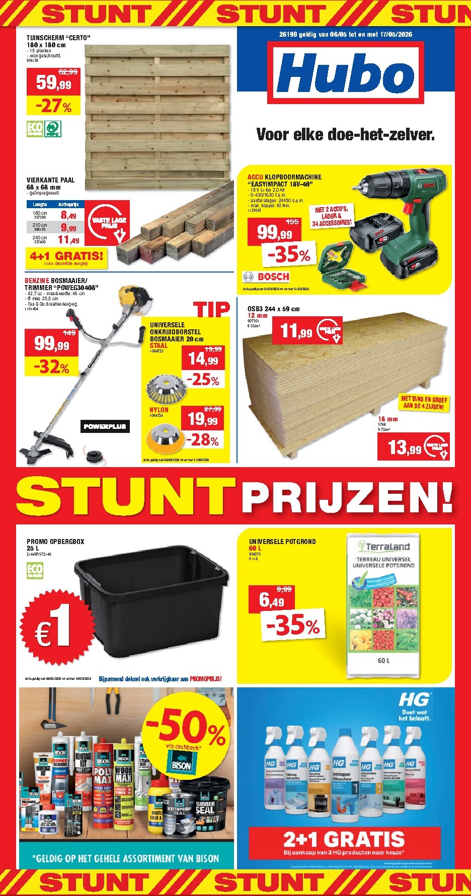 hubo - Huidige Hubo folder geldig van woensdag 06/05/2026 tot zondag 17/05/2026