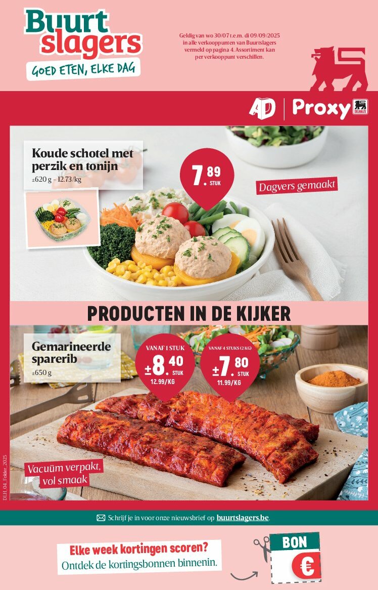 buurtslagers - Buurtslagers folder geldig vanaf 30/07 - 09/09