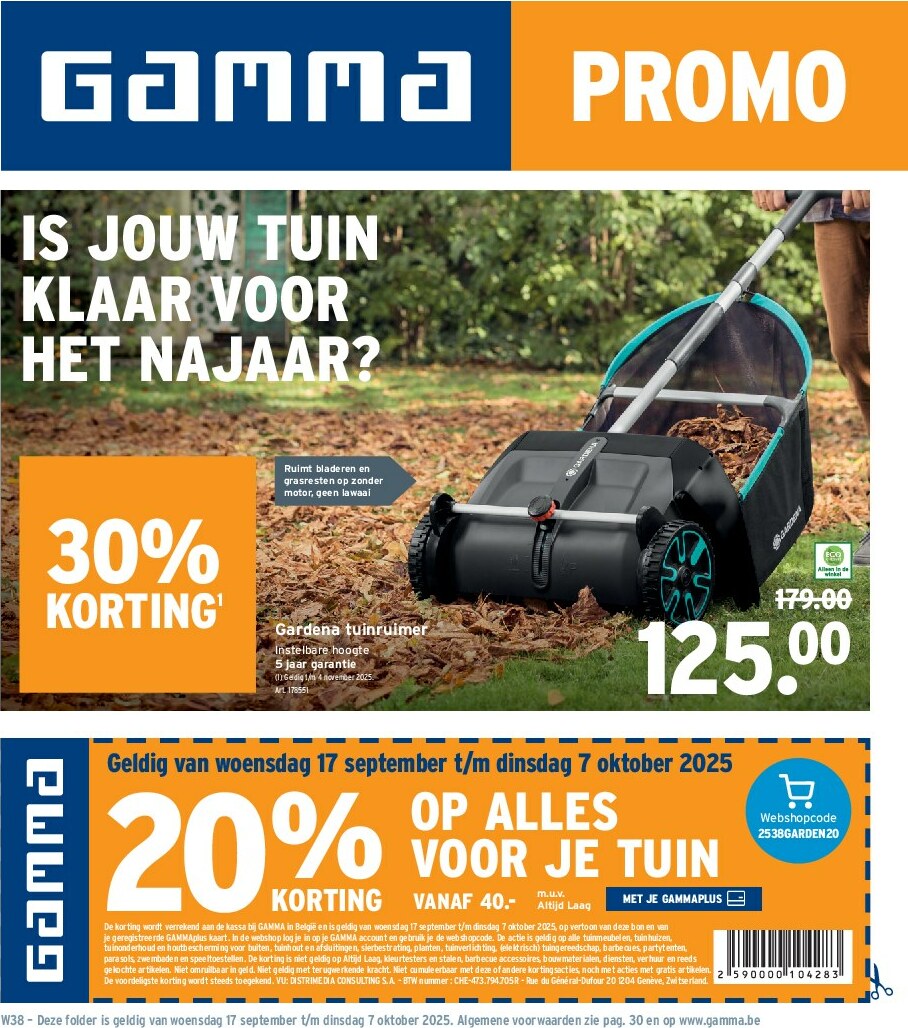 gamma - Gamma folder geldig vanaf 17/09 - 07/10