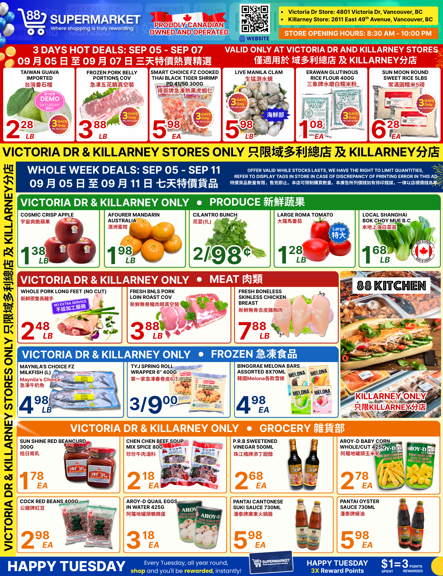88-supermarket - 88 Supermarket - Victoria Dr & Killarney only flyer valid from 09-05 - 09-11