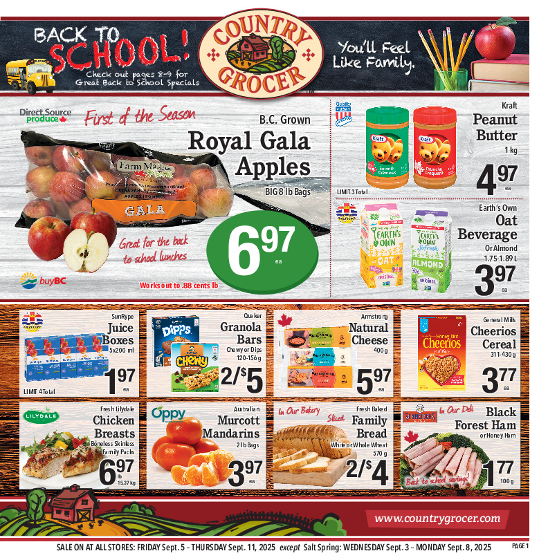 country-grocer - Country Grocer flyer valid from 09-05 - 09-11 - page: 1