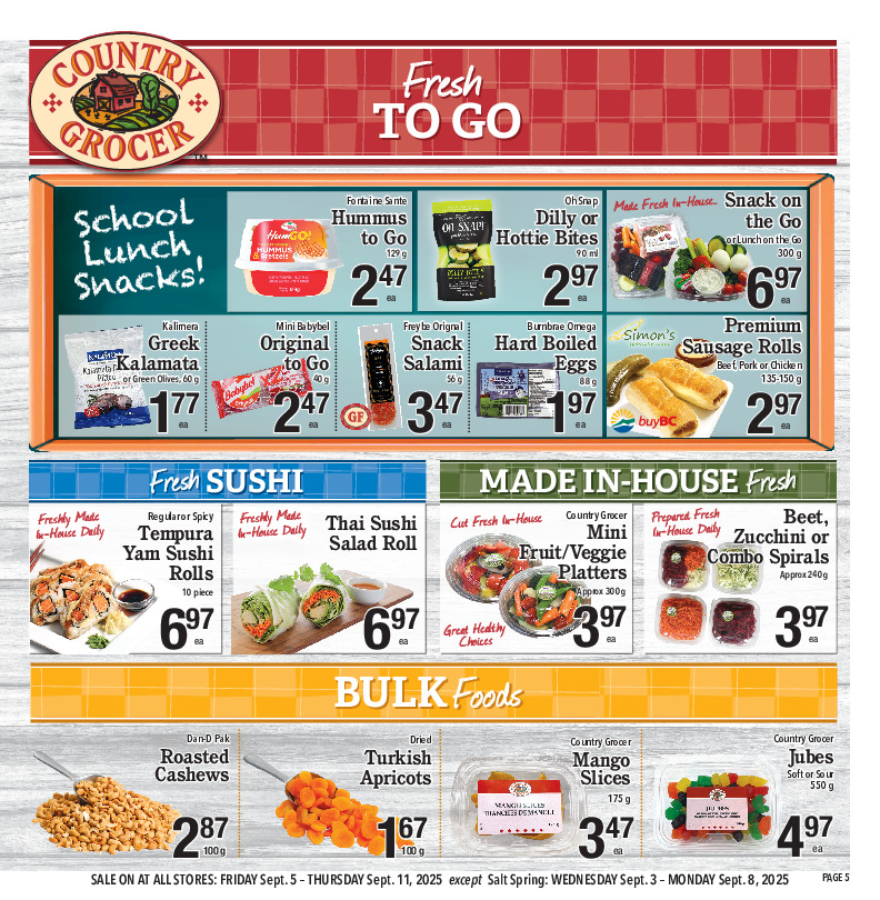country-grocer - Country Grocer flyer valid from 09-05 - 09-11 - page: 5