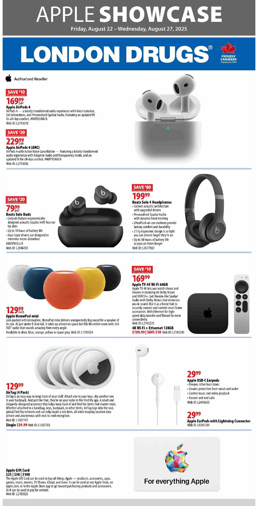 london-drugs - London Drugs - Apple Showcase flyer valid from 08-22 - 08-27