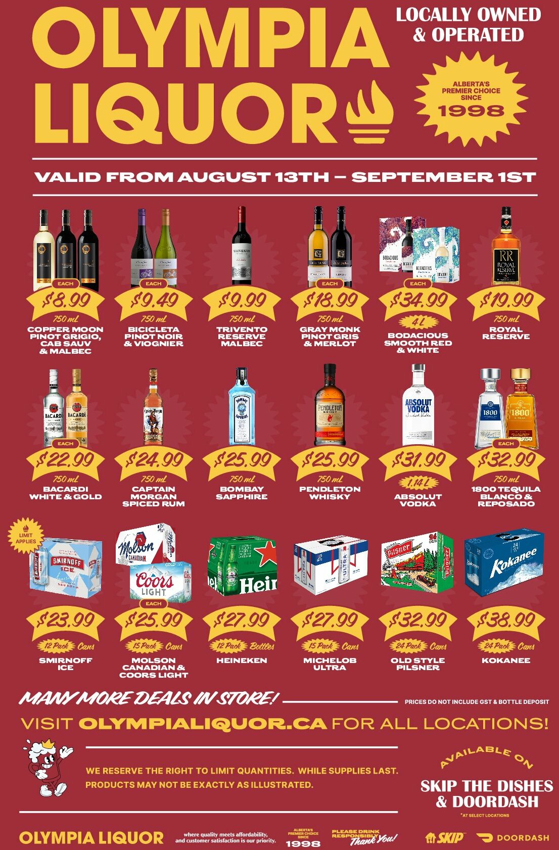 olympia-liquor - Olympia Liquor flyer valid from 08-13 - 09-01 - page: 1