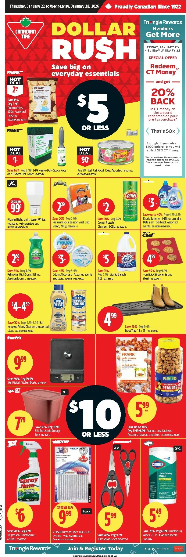 canadian-tire - Canadian Tire - Dollar Rush Flyer Valid From 01-22 to 01-28