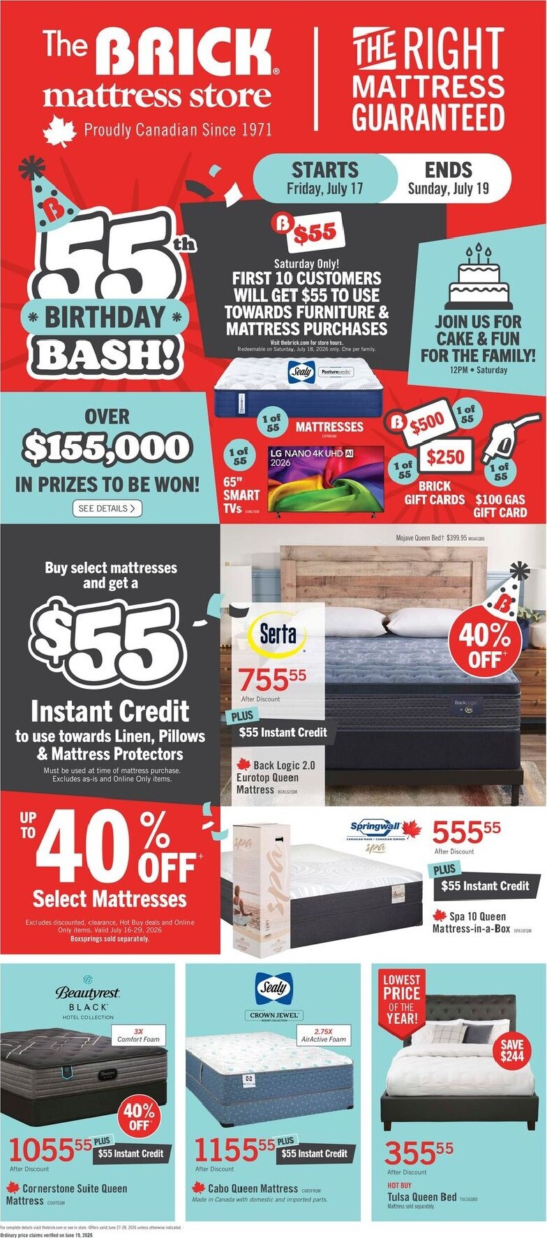 the-brick - The Brick Mattress Store Flyer Valid from 2026-07-16 to 2026-07-29 - page: 1