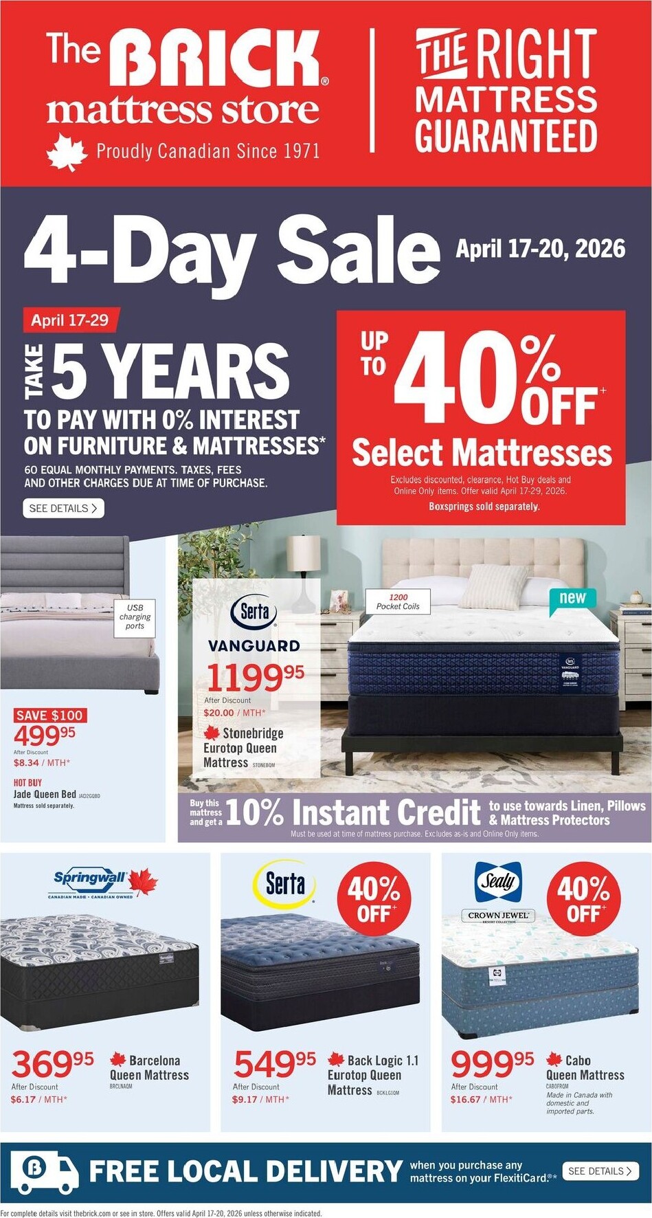 the-brick - The Brick Mattress Store Flyer Valid from 2026-04-17 to 2026-04-29