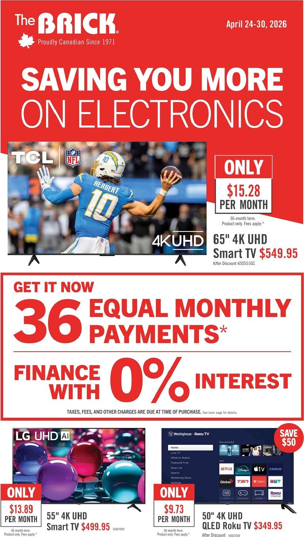 the-brick - The Brick - Electronics Flyer Valid from 2026-04-24 to 2026-04-30 - page: 1