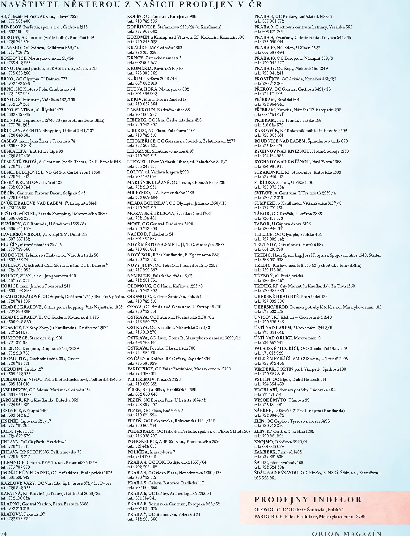 orion - Orion - Jaro & Léto leták platný od neděle 15.03.2026 do pondělí 31.08.2026 - page: 74