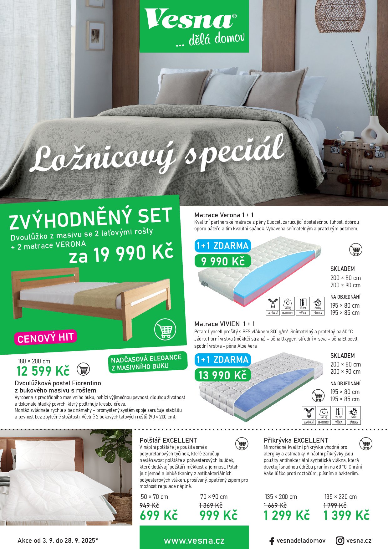 vesna - Leták Vesna - Ložnicový speciál od 03.09. do 28.09.