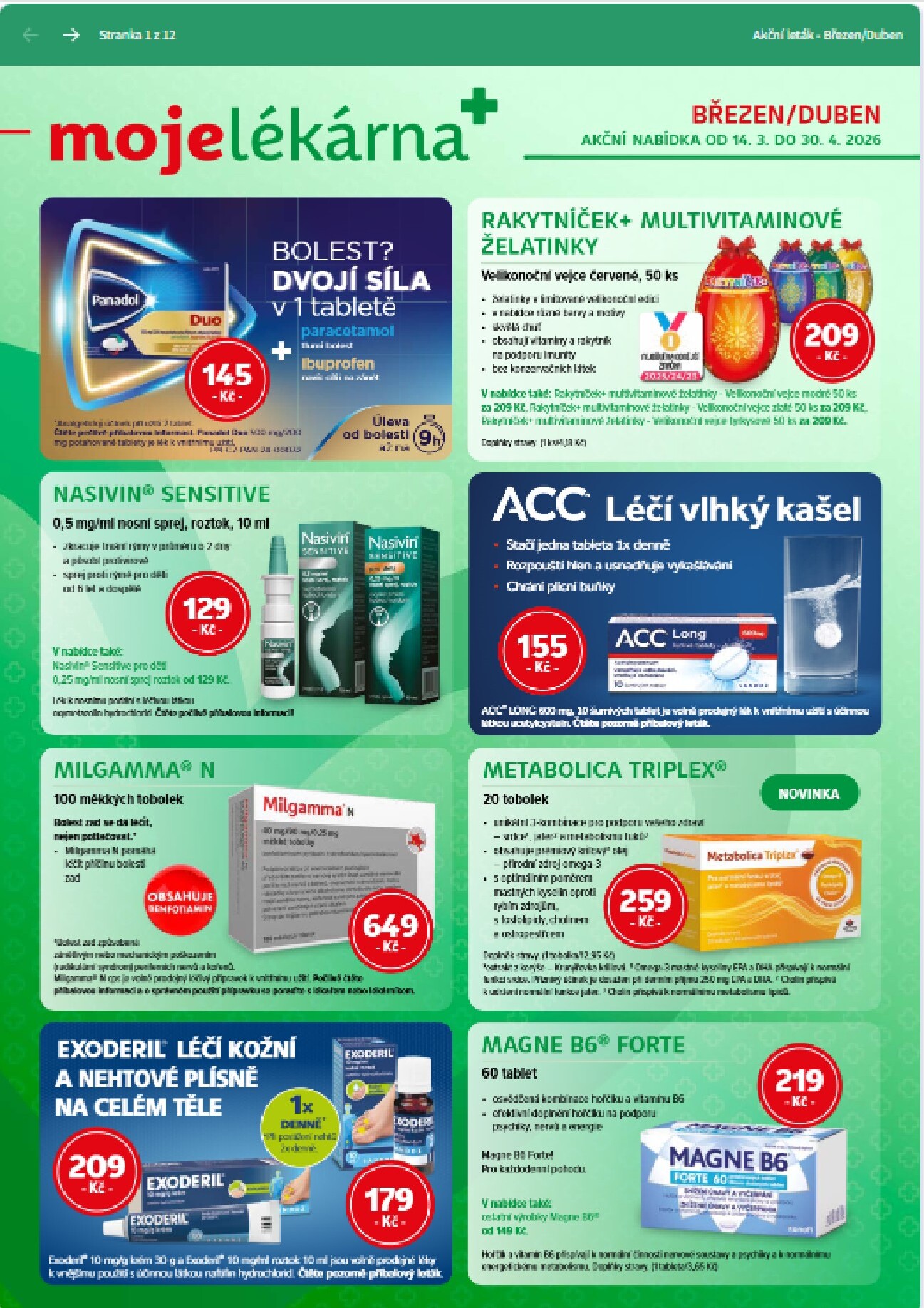 moje-lekarna - Moje lékarna leták platný od soboty 14.03.2026 do čtvrtka 30.04.2026 - page: 1