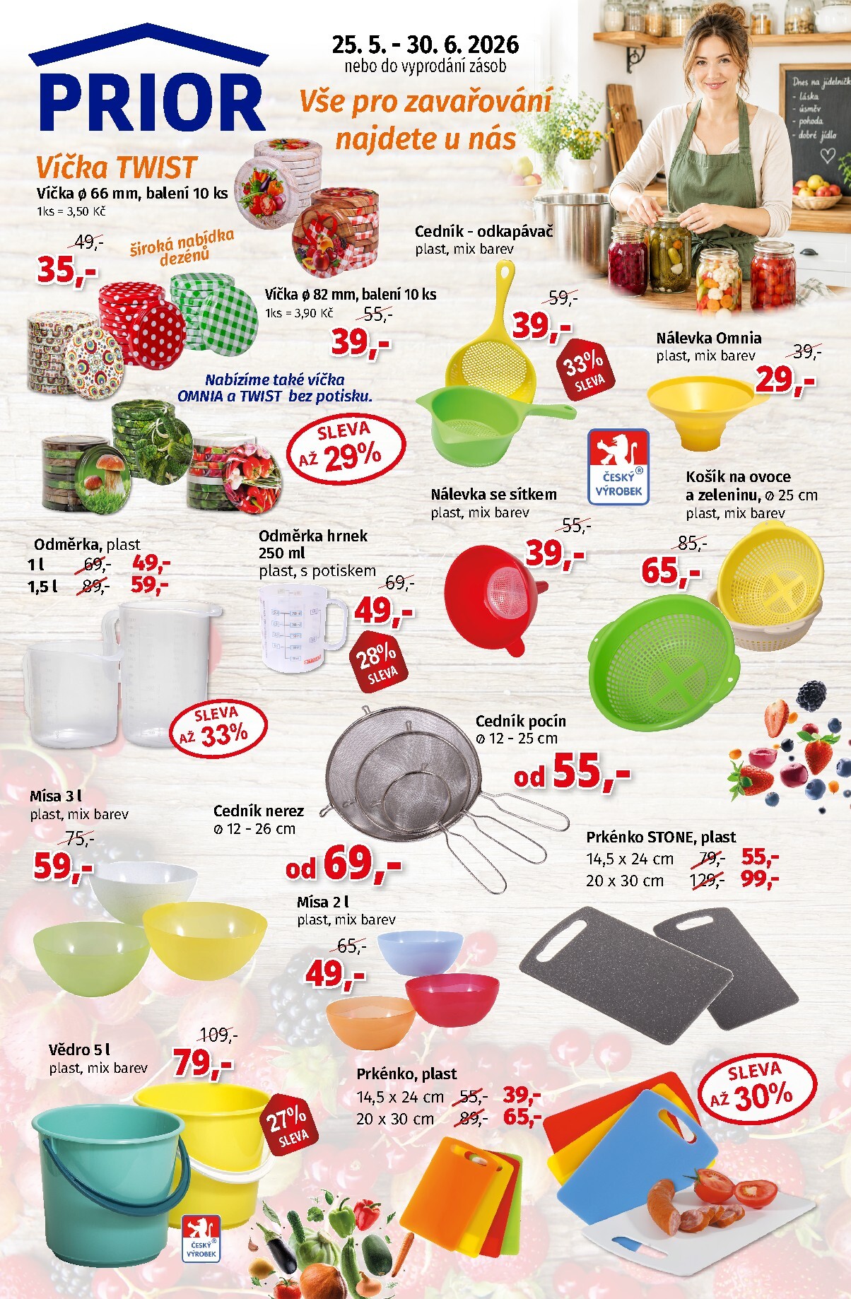prior - Aktuální Prior - Akční nabídka domácích potřeb leták platný od pondělí 25.05.2026 do úterý 30.06.2026