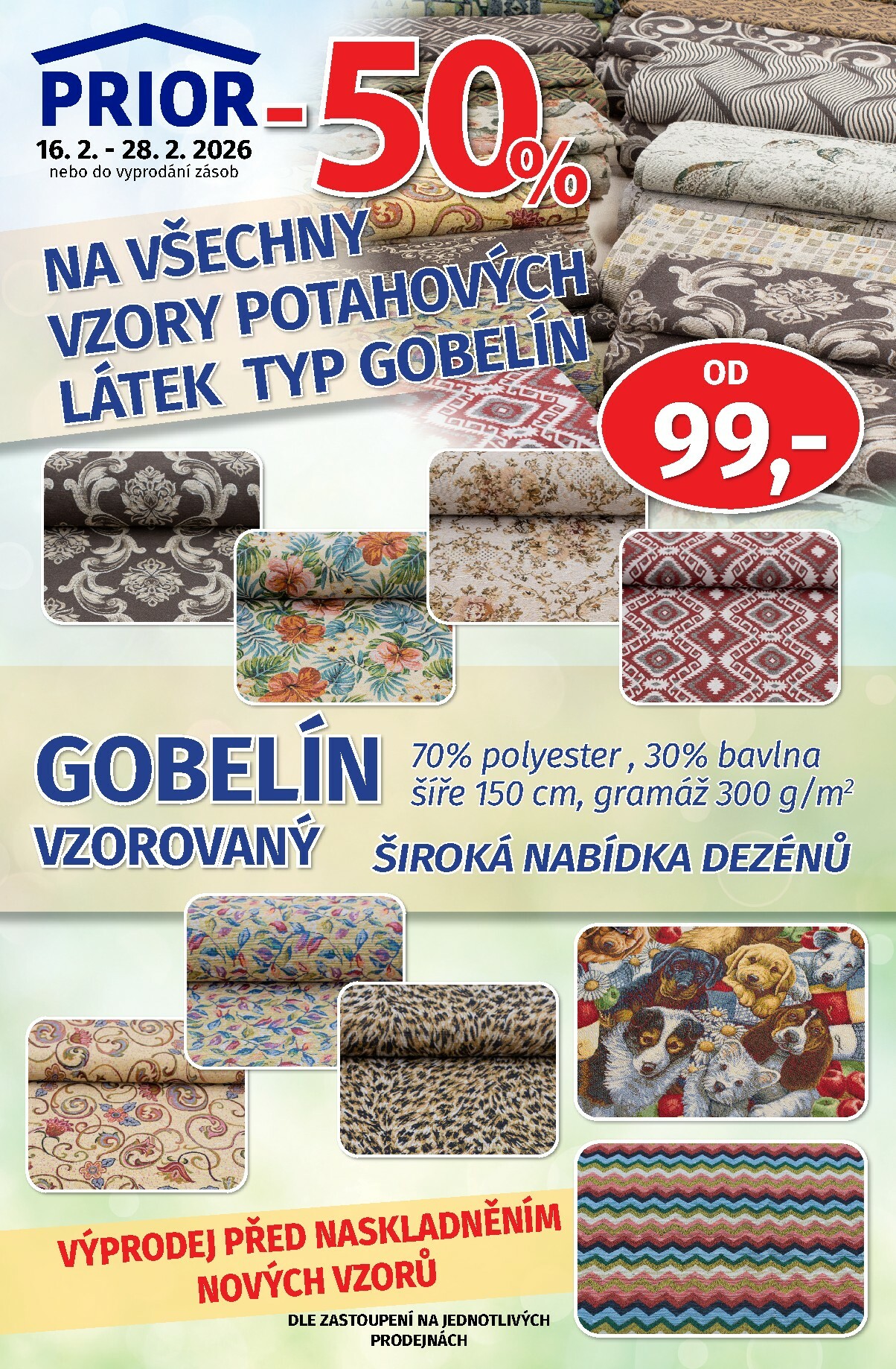 prior - Prior - Látky leták platný od pondělí 16.02.2026 do soboty 28.02.2026